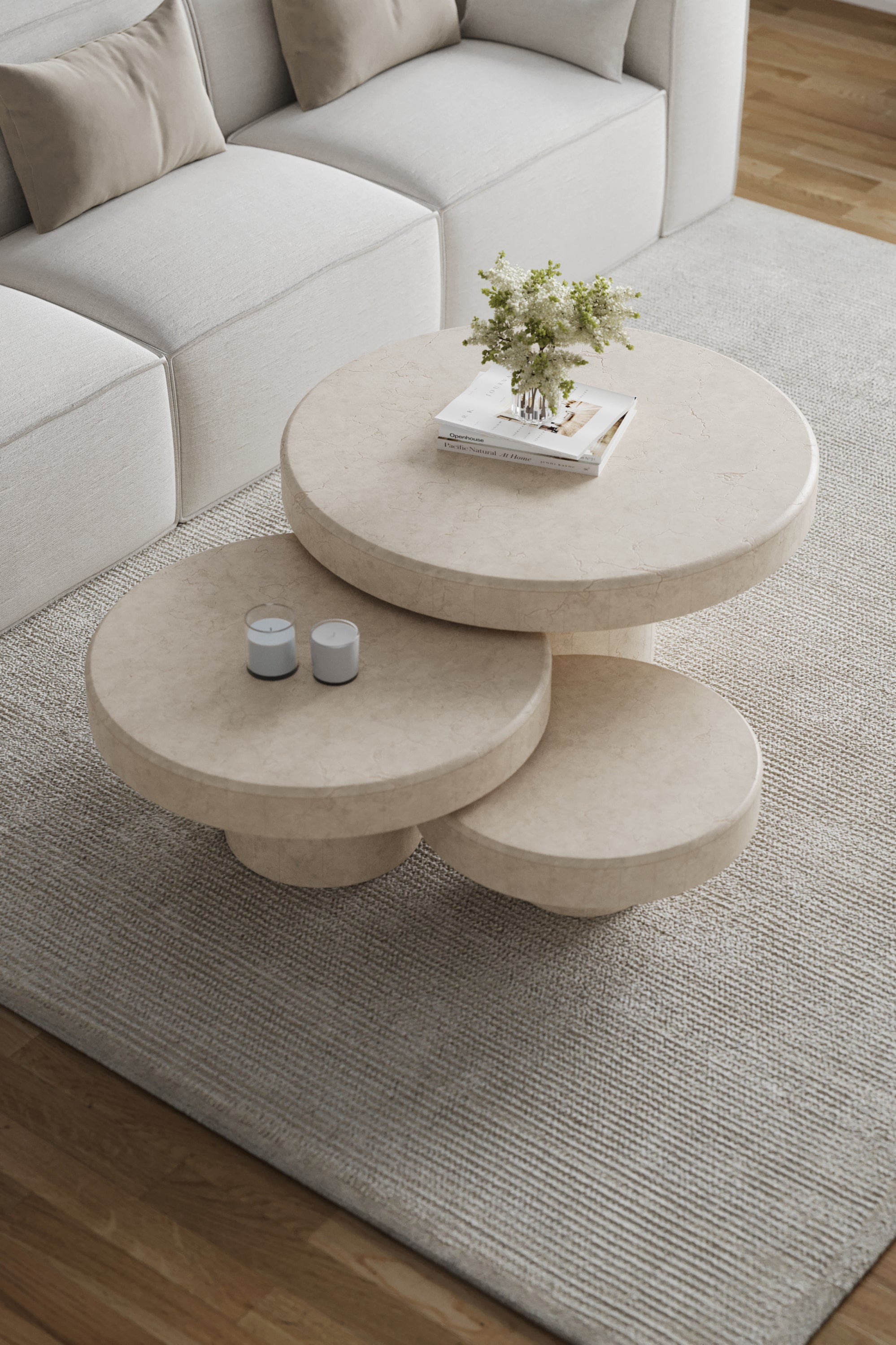 Arezzo Crema Marfil Nesting Coffee Table