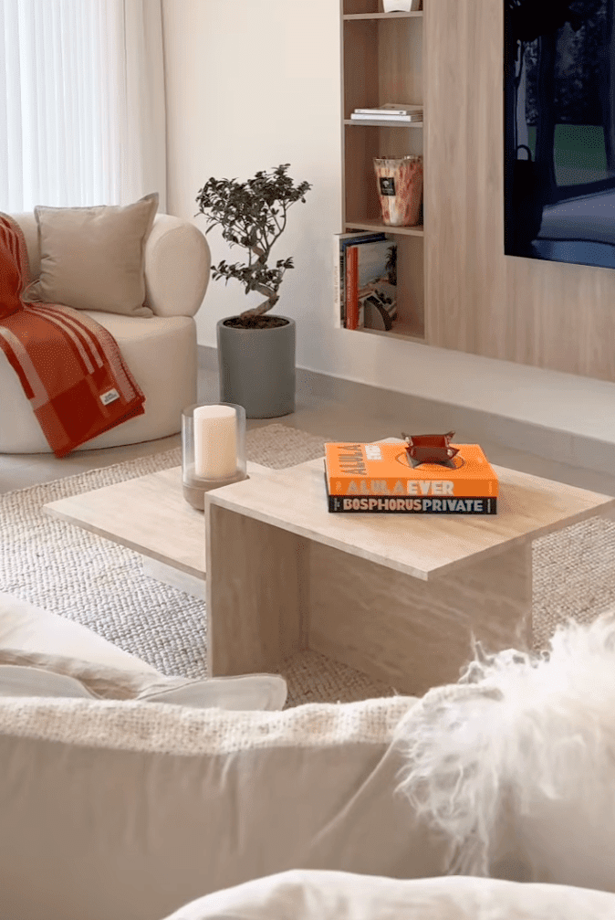 Arlo Travertine 2 Level Coffee Table