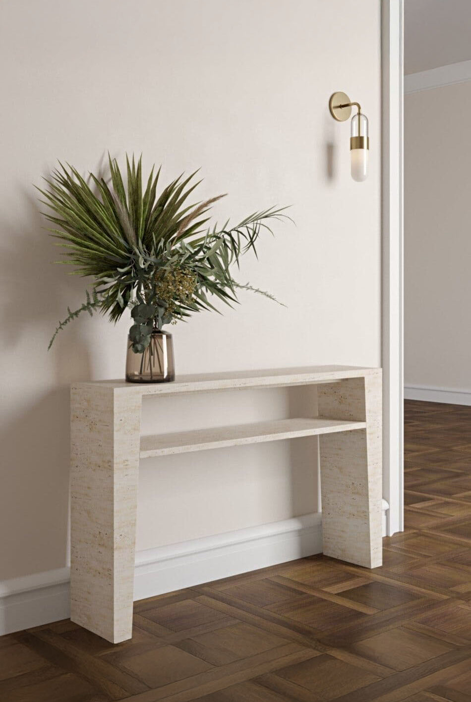 Ashley Travertine Console Shelf Console Table