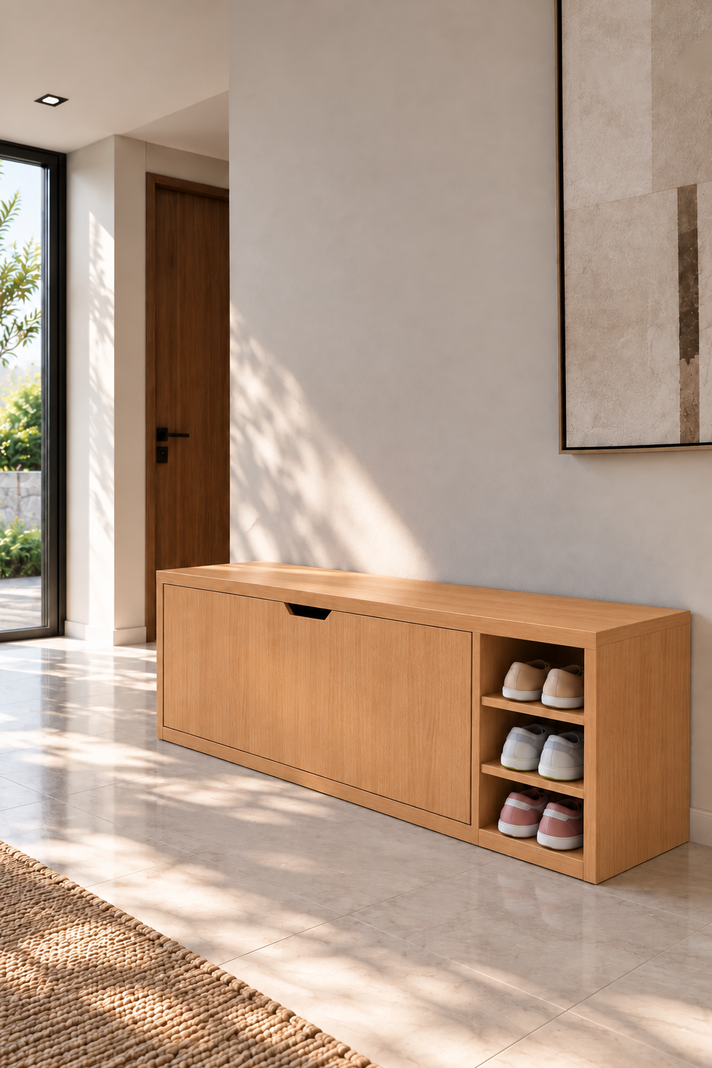 Avelio Bavaria Beech Wooden Shoe Cabinet