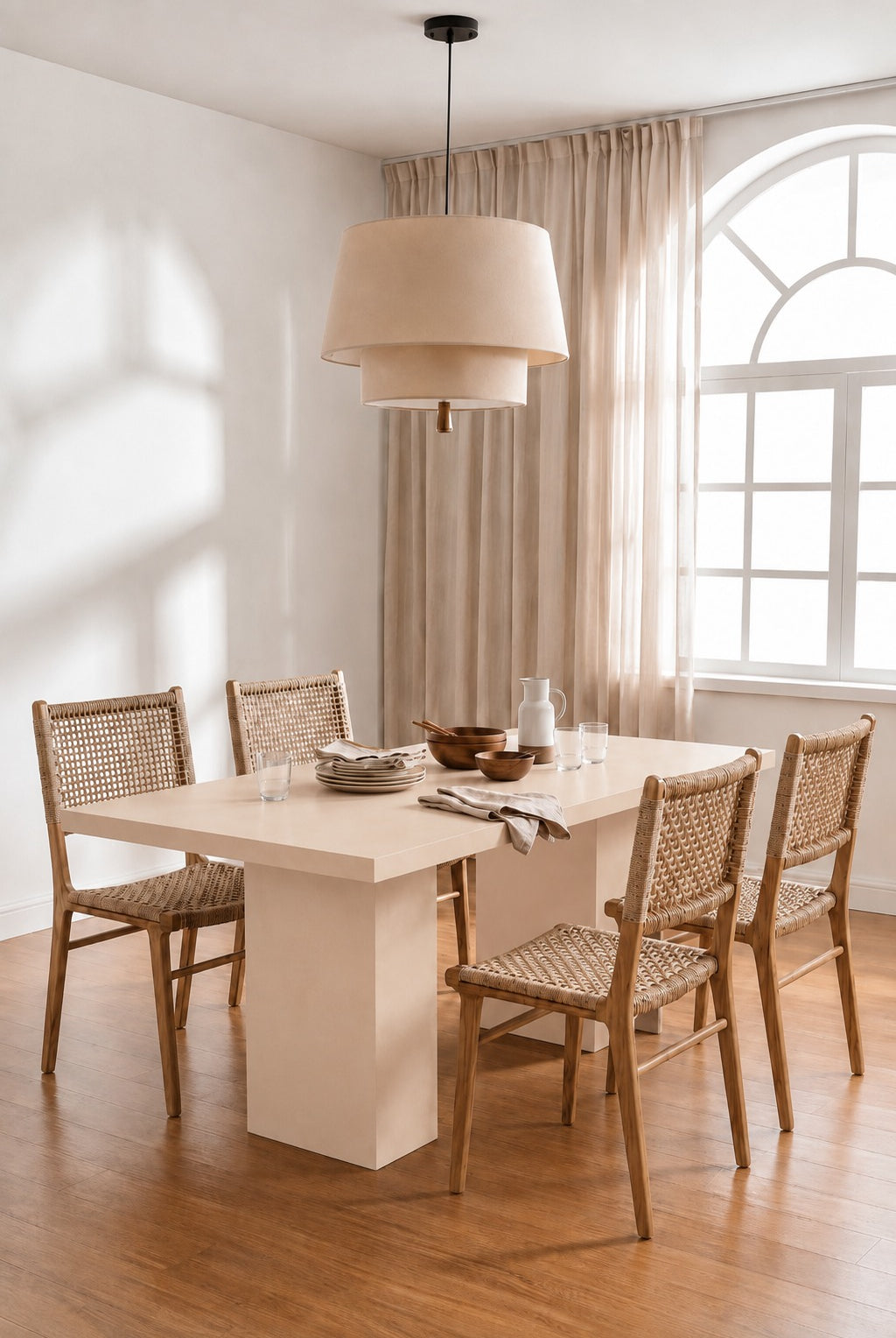 Avencia Ivory Cream Microconcrete Dining Table