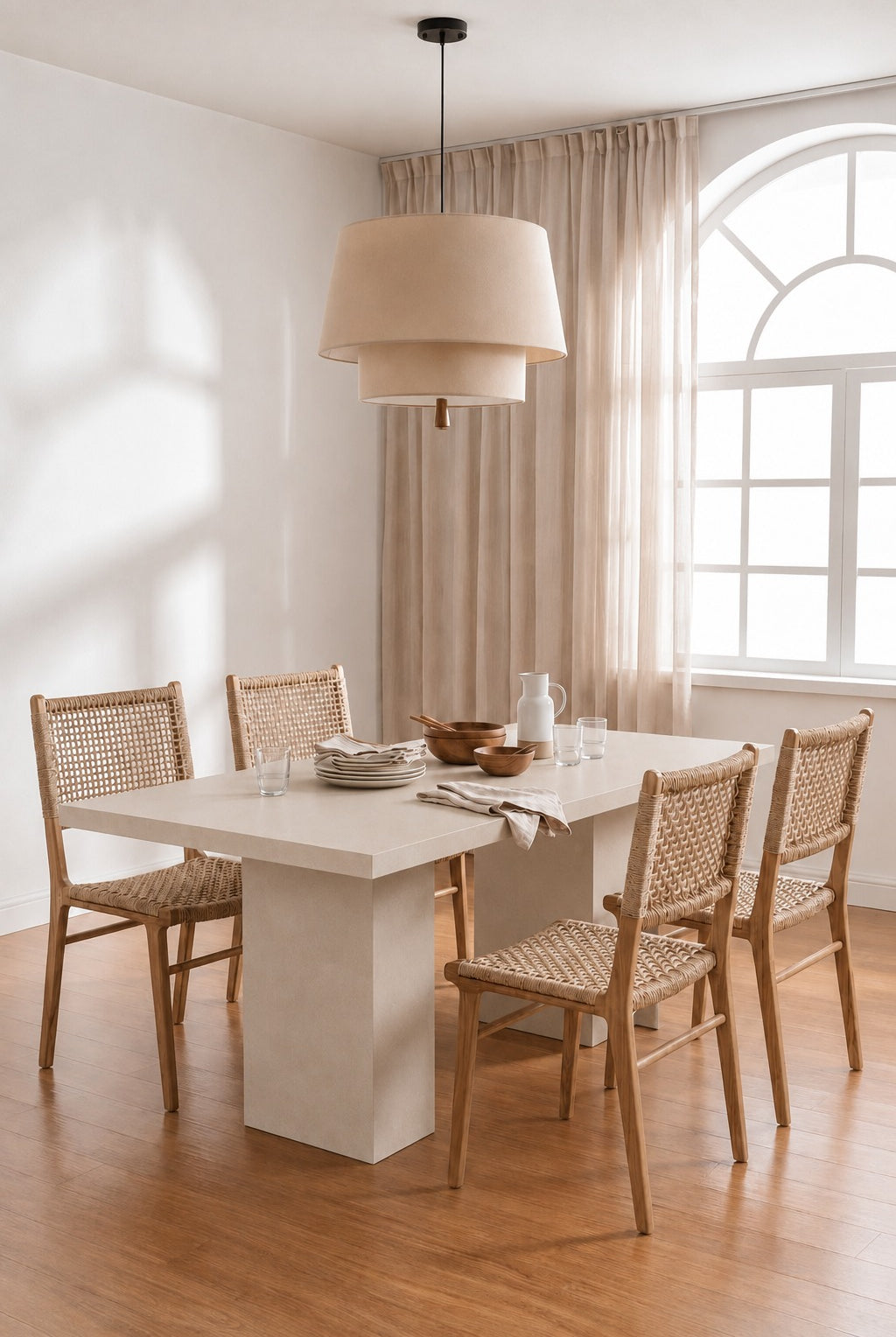 Avencia Light Beige Microconcrete Dining Table