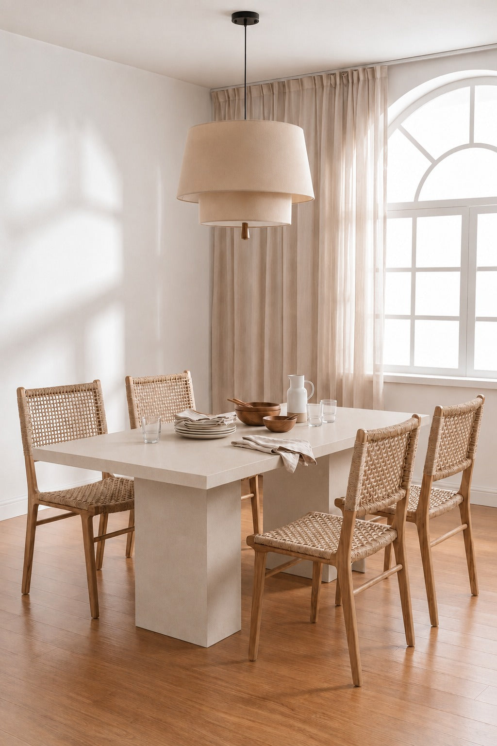 Avencia Light Beige Microconcrete Dining Table