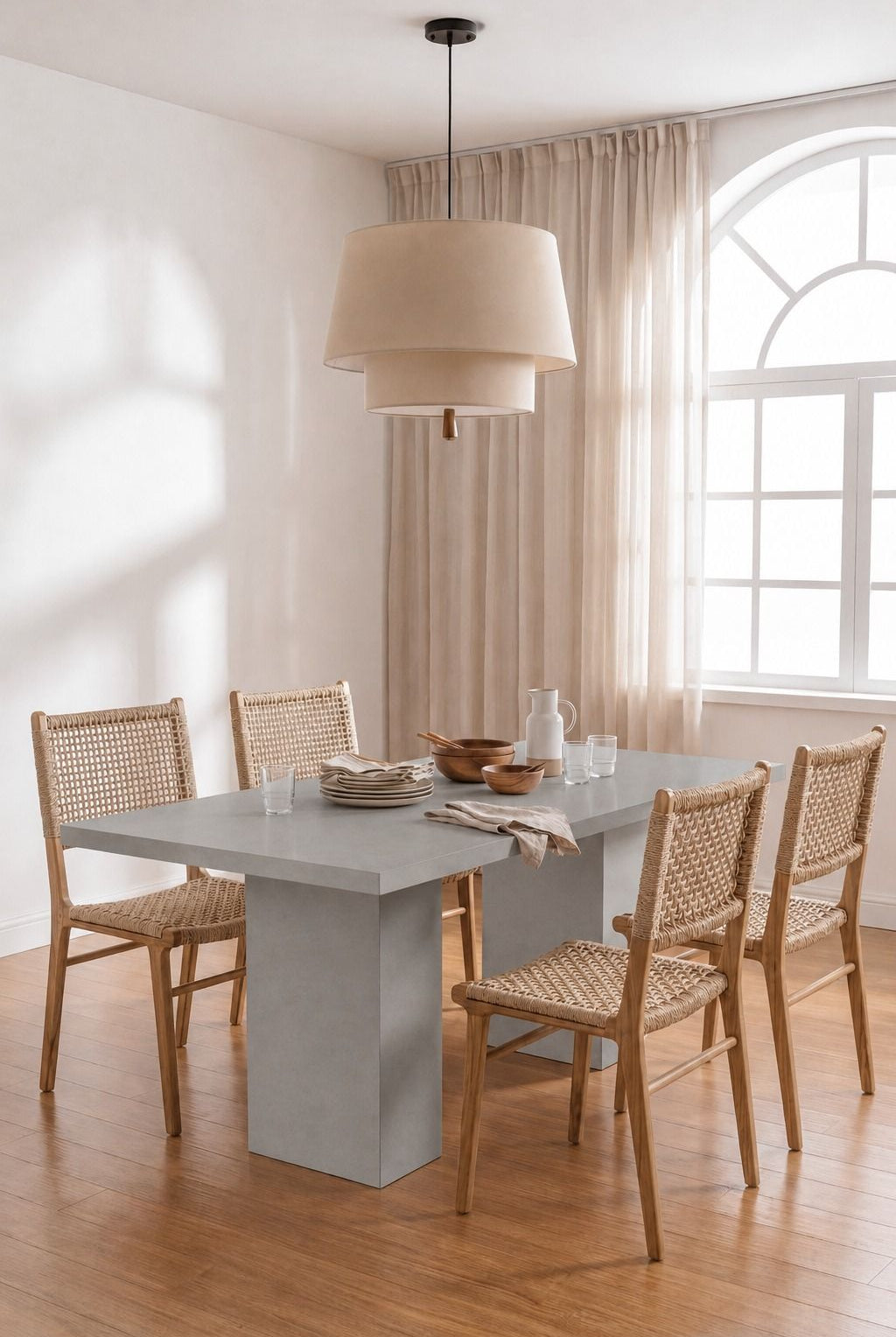Avencia Light Grey Microconcrete Dining Table
