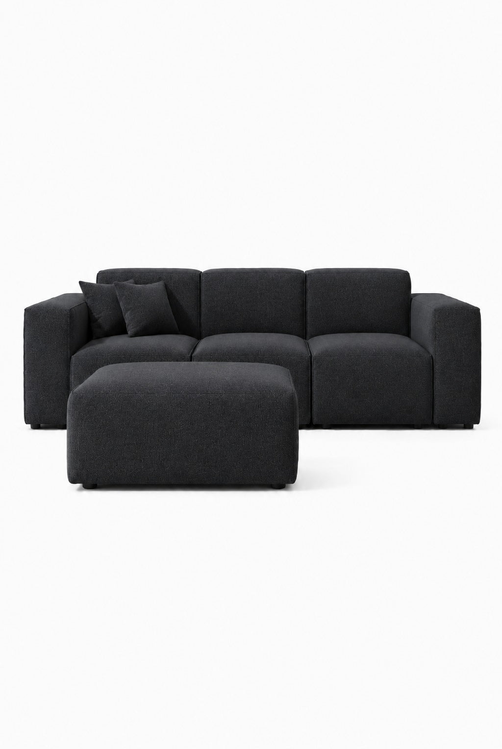 Aysun Charcoal Modular Sofa with Ottoman