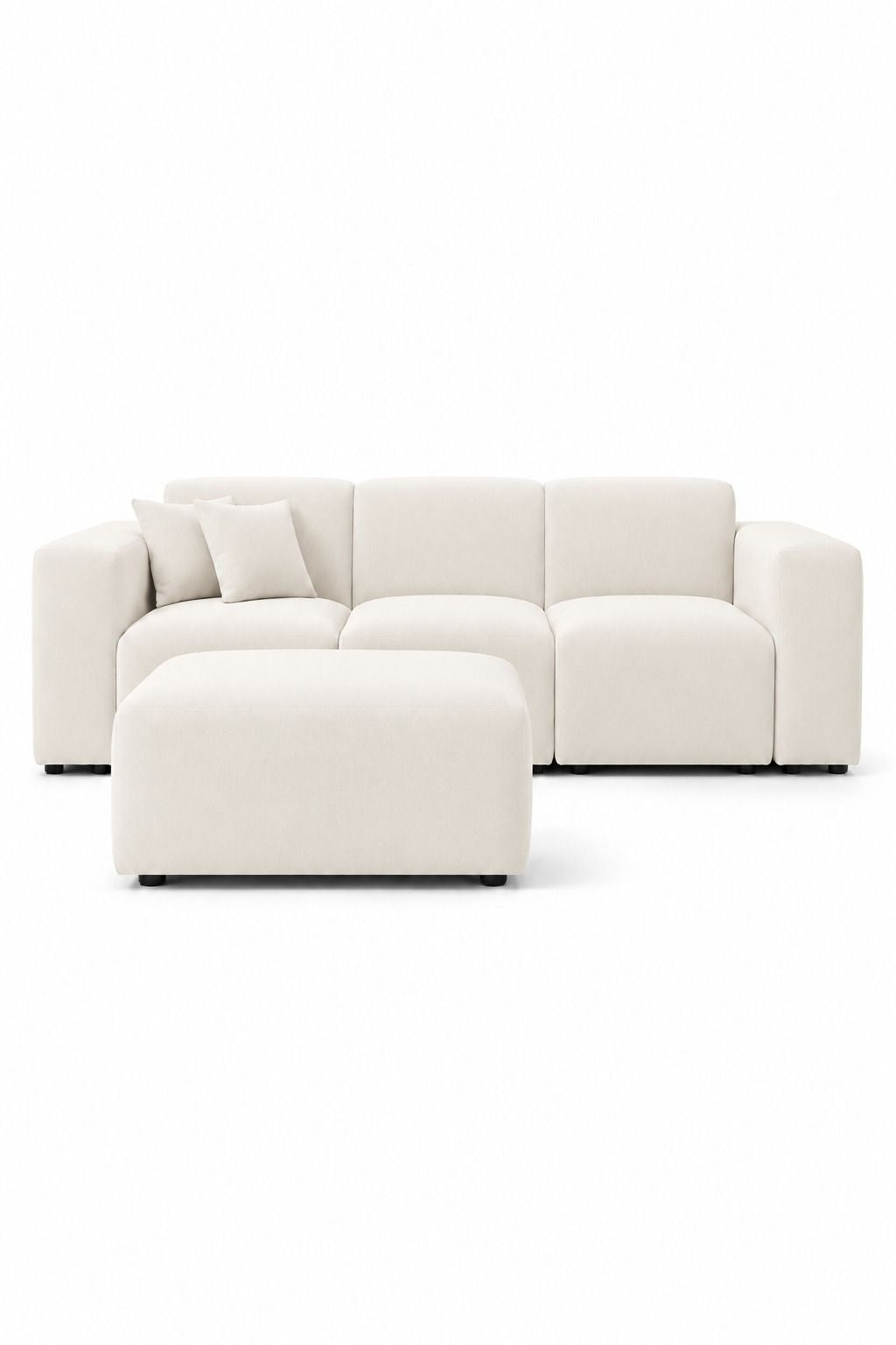 Aysun Ivory Modular Sofa with Ottoman