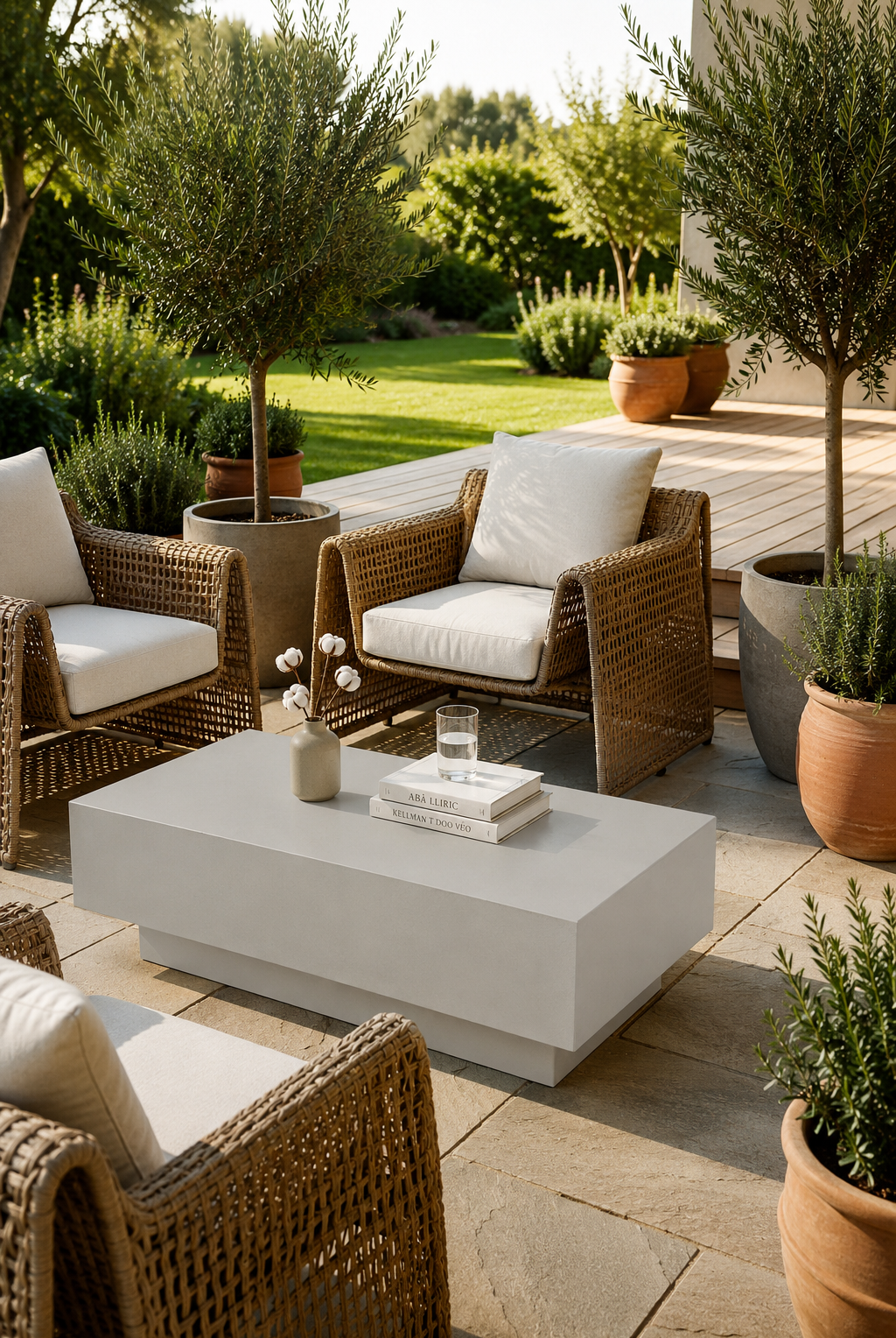Azalea Light Grey Microconcrete Outdoor Coffee Table
