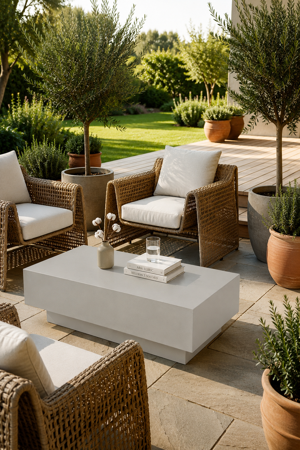 Azalea Light Grey Microconcrete Outdoor Coffee Table