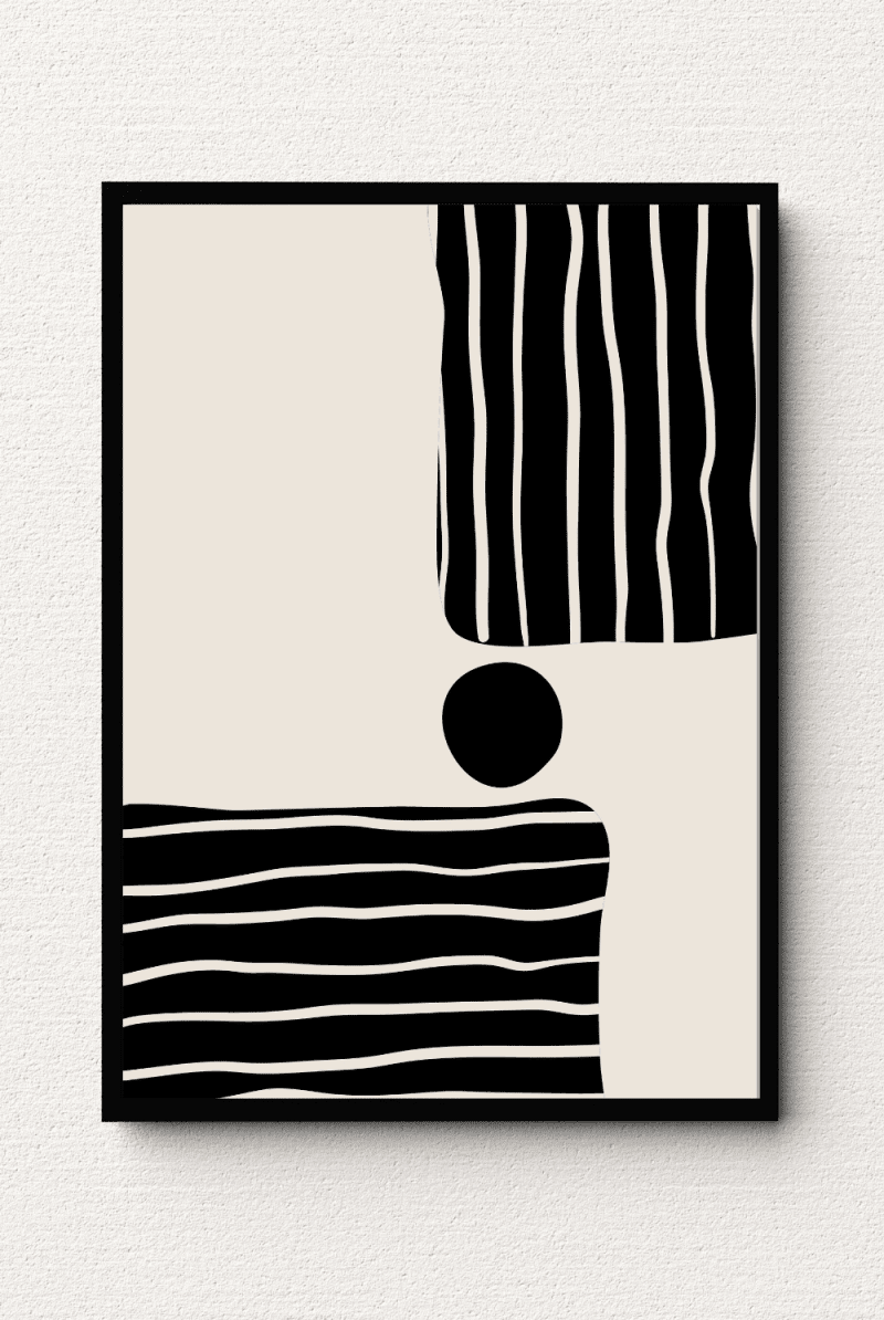 Black Geometric Abstract Wall Art IV