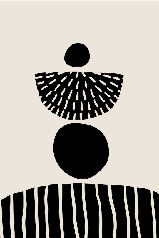 Black Geometric Abstract Wall II