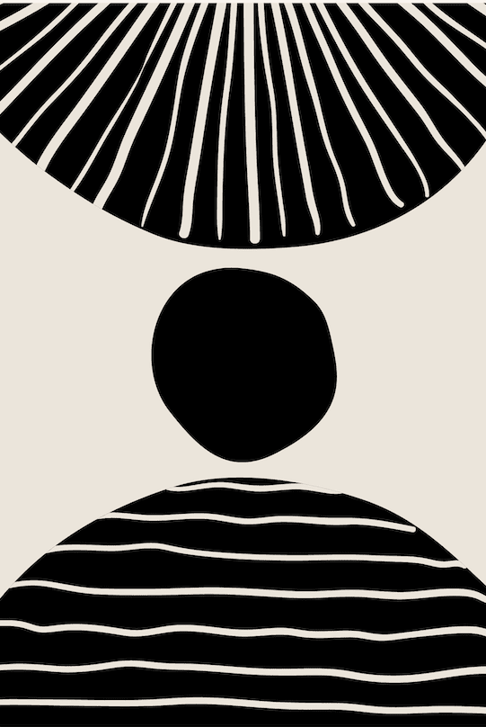 Black Geometric Abstract Wall I