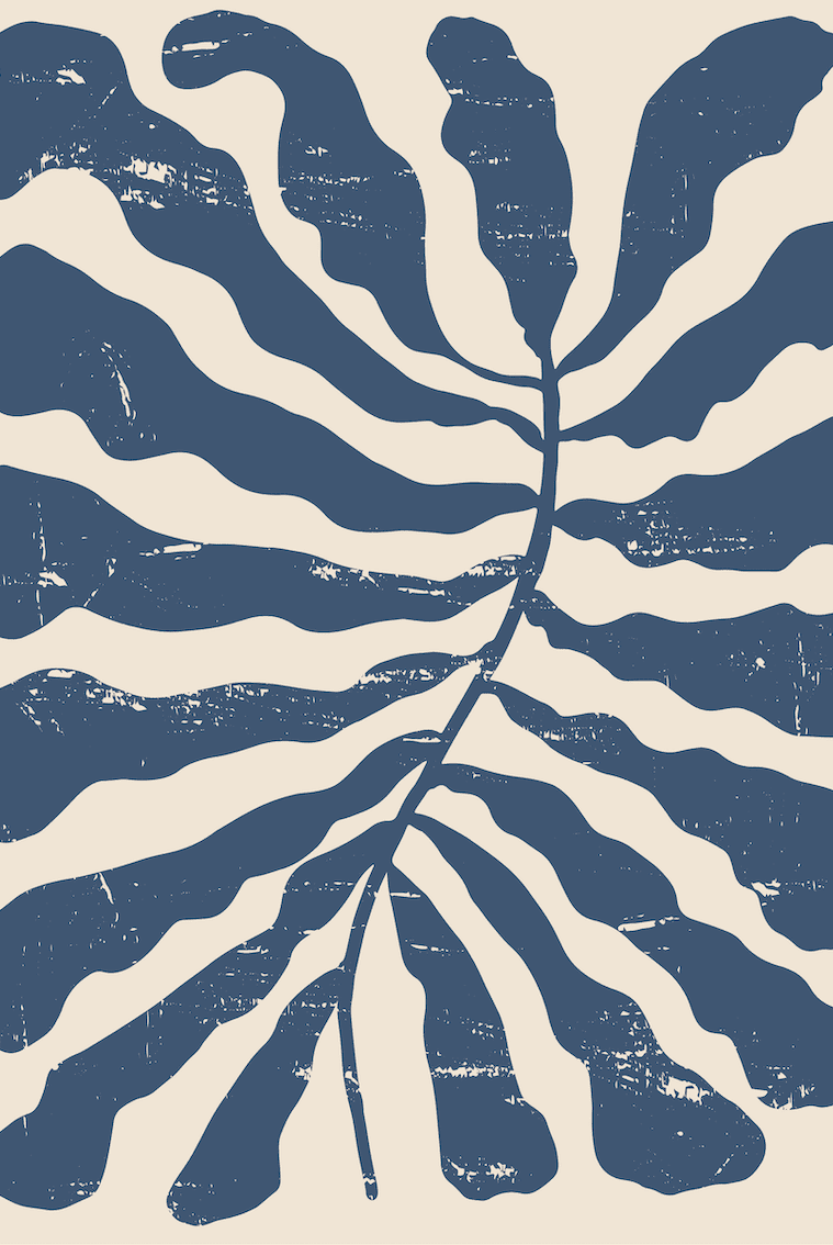 Blue Algae Matisse Abstract Wall Art