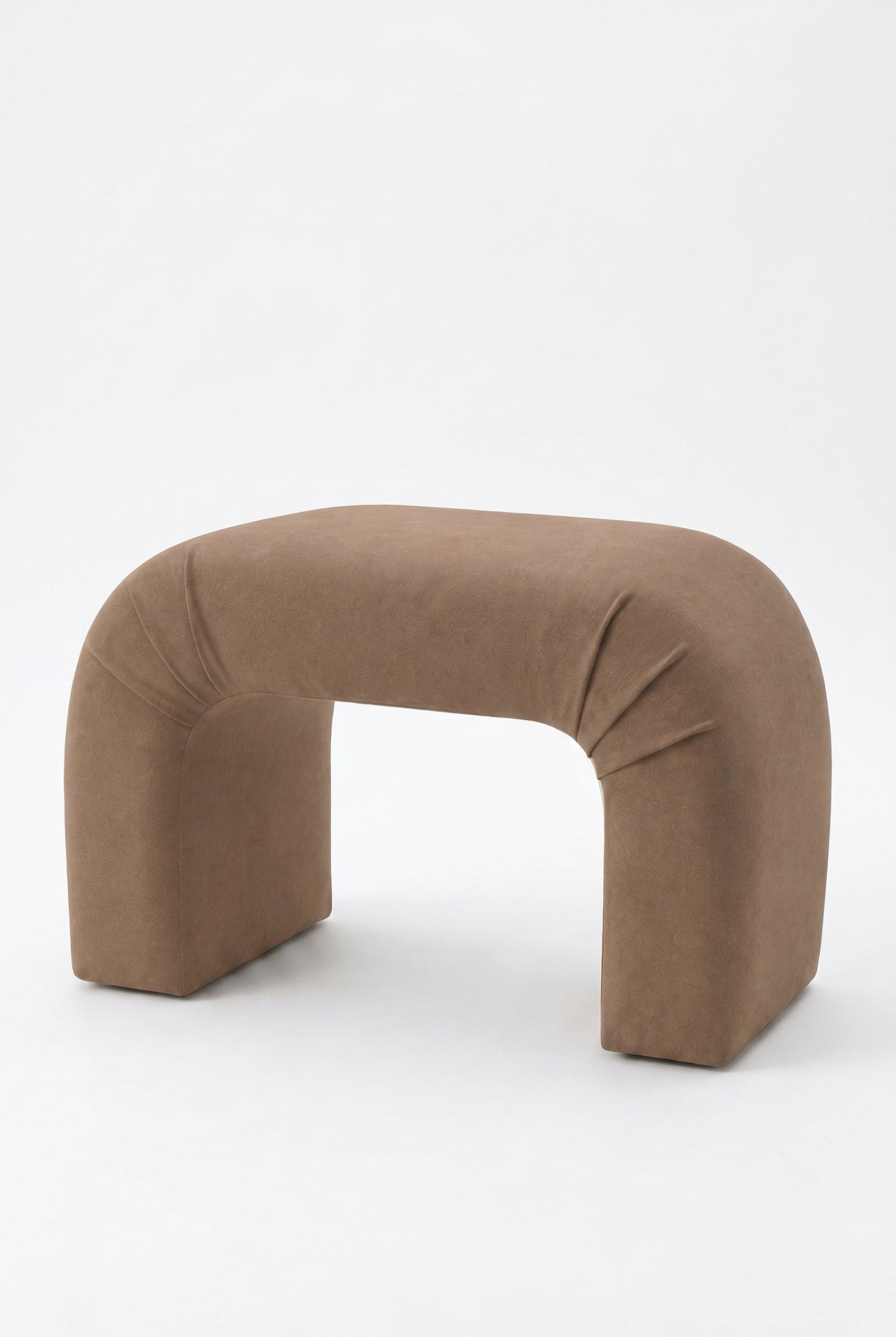 Bram Arch Light Brown Pouf Ottoman