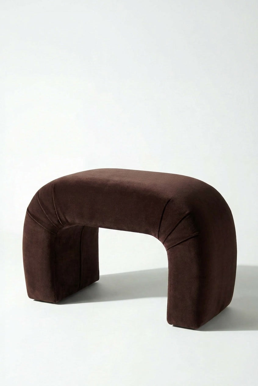 Bram Dark Brown Pouf Ottoman