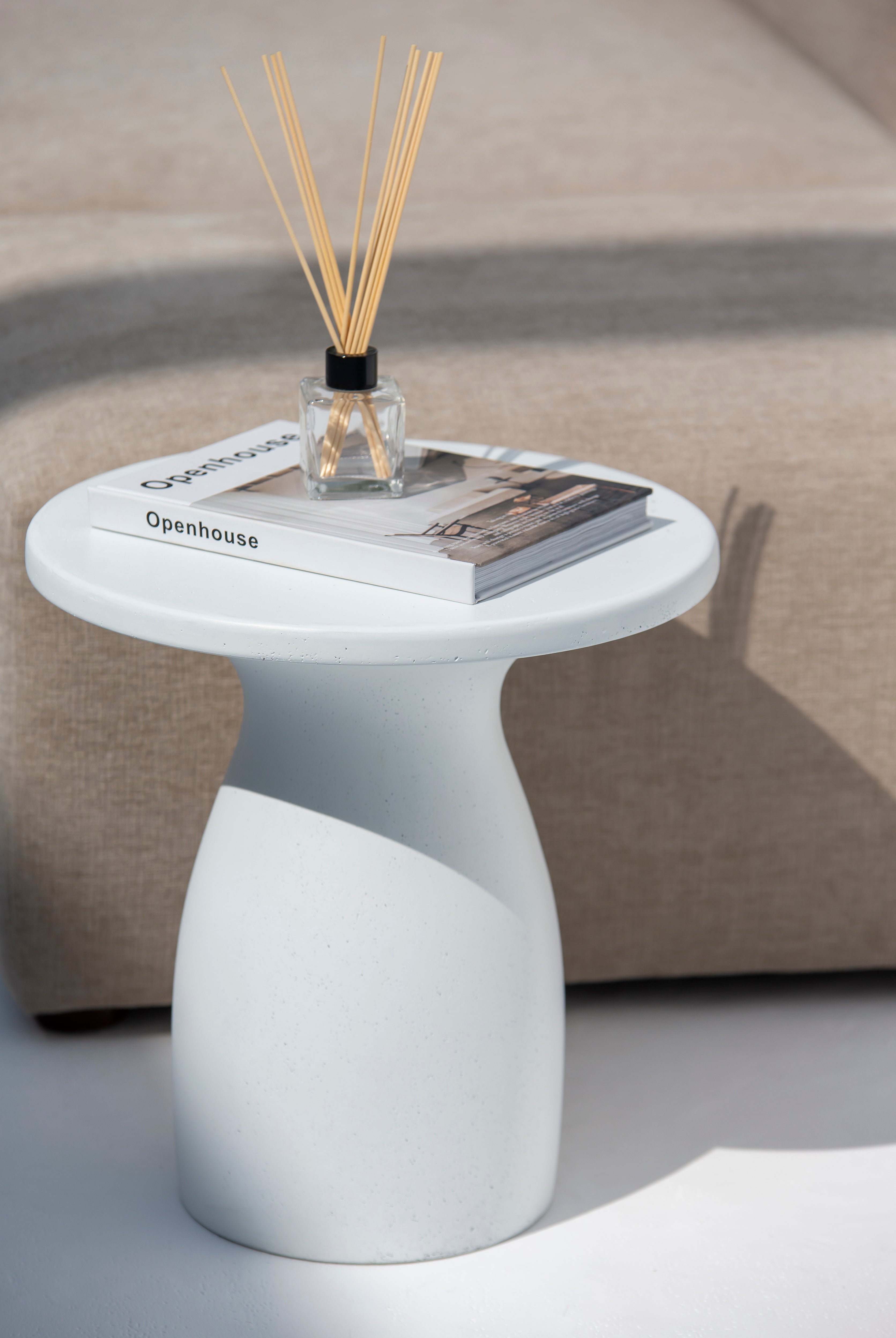 Brio White Concrete Side Table