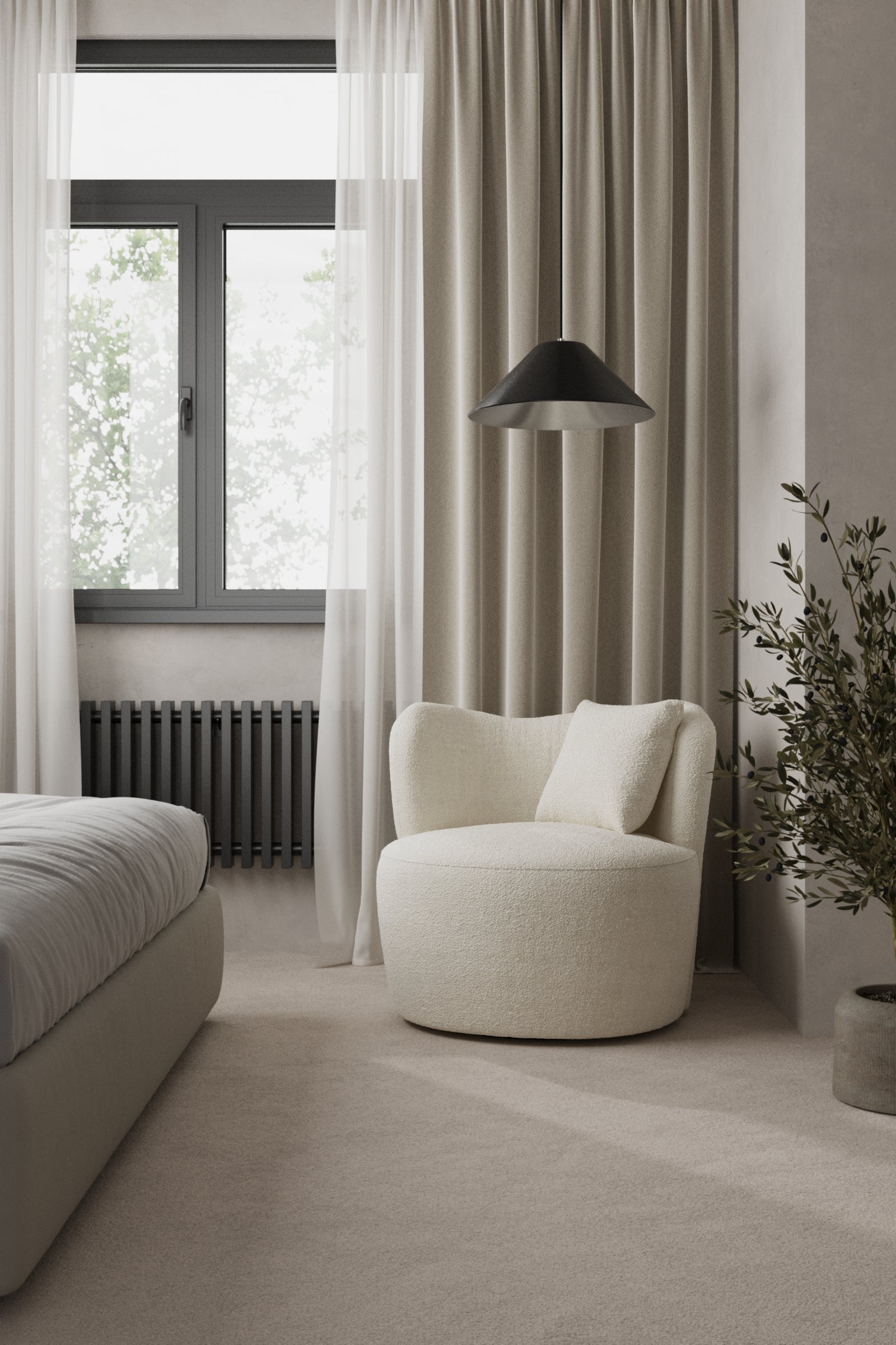 Bronte Light Beige Swivel Sofa Chair