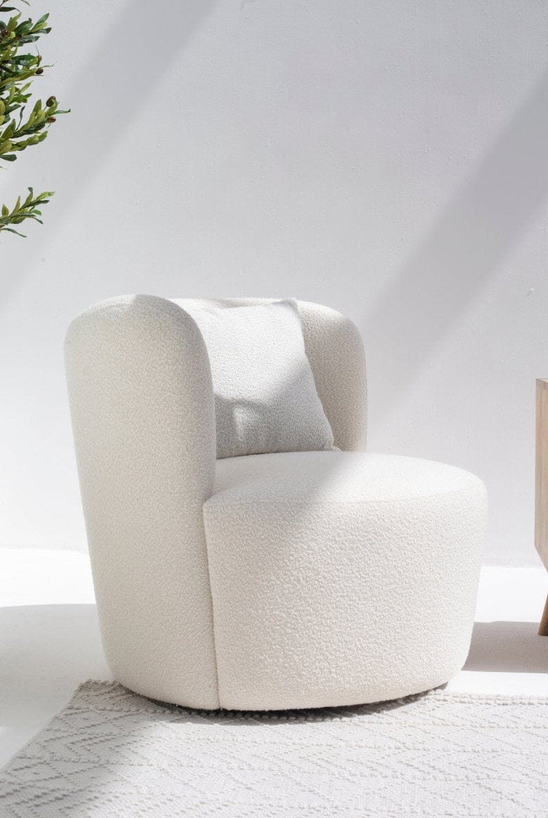 Bronte Off White Swivel Sofa Chair