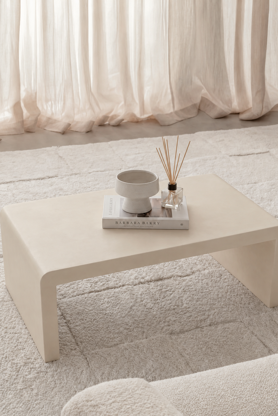 Camden Light Beige Microconcrete Coffee Table