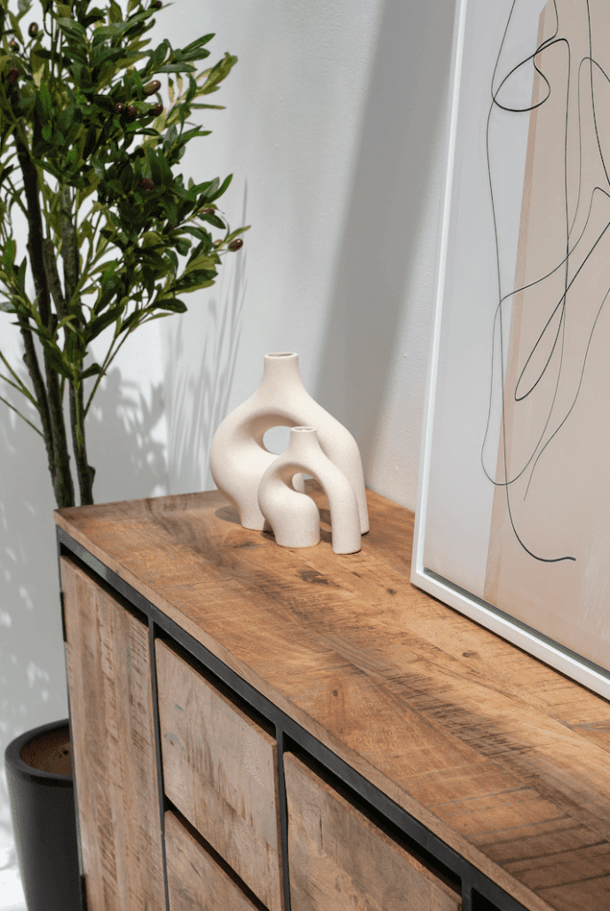 Ceramic Distorted Geometry Vase (Set of 2)