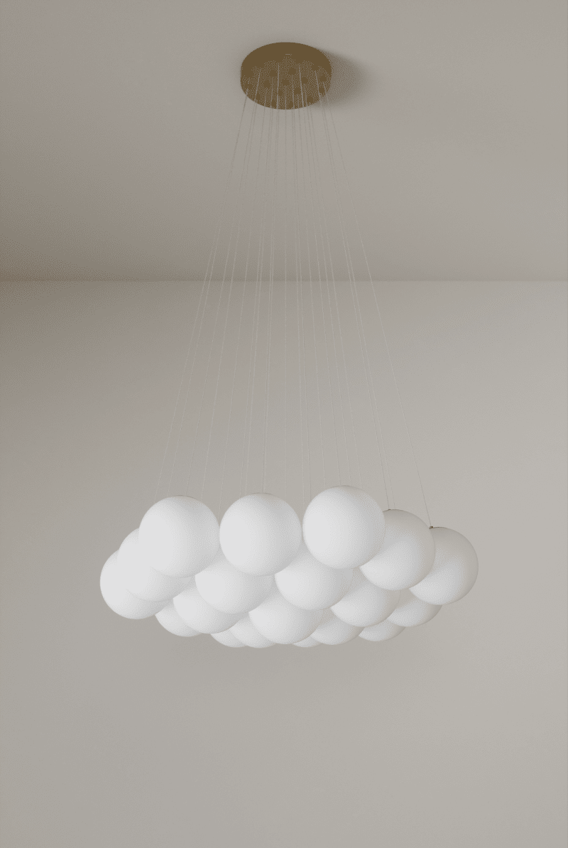 Cloudlight Harmony: Glass Bubble Ceiling Lamp 19 Glass Globes