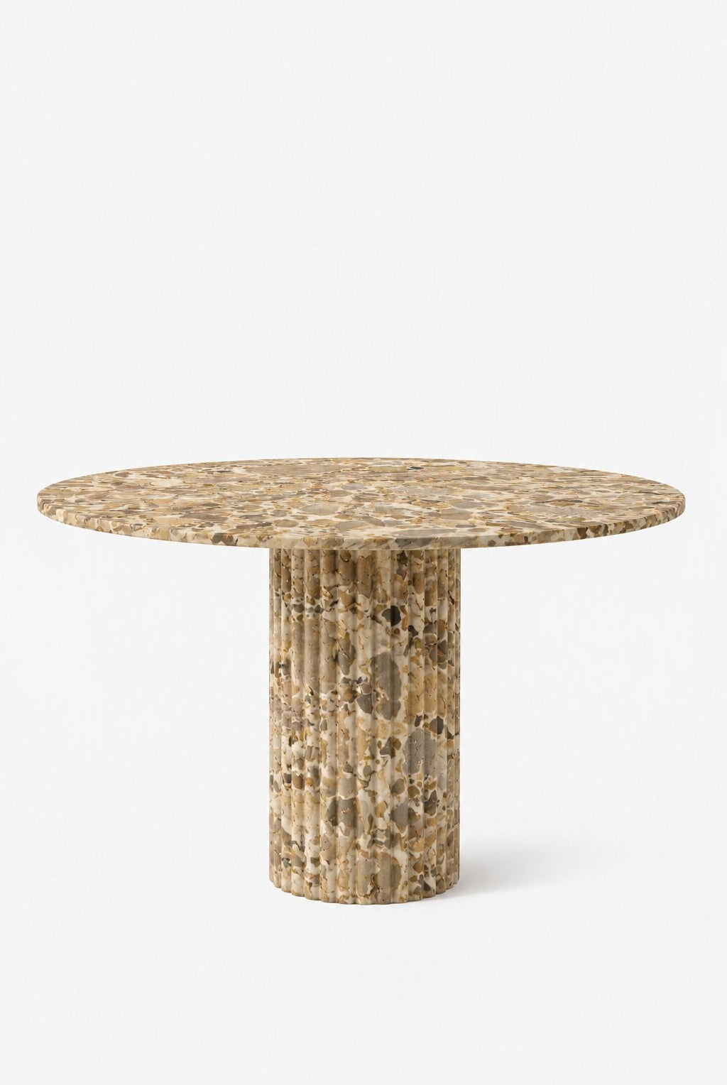 Claire Beige Terrazzo Round Dining Table