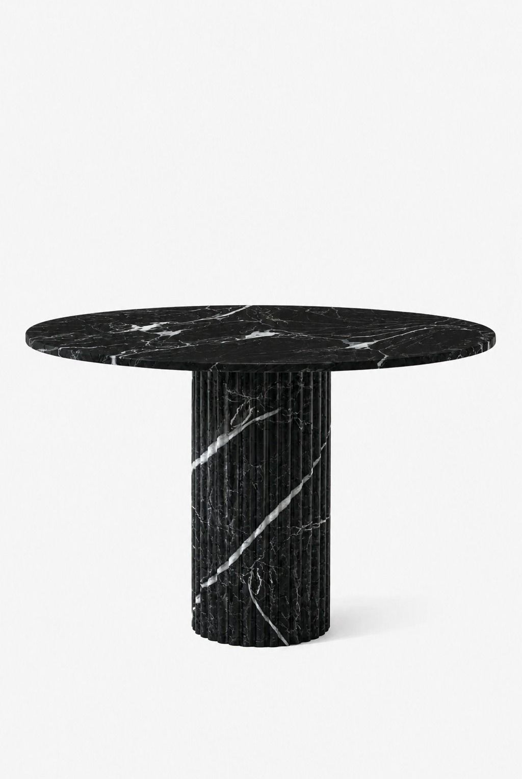 Claire Black Marquina Round Dining Table