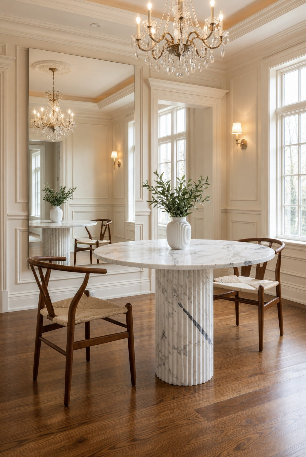 Claire Viola White Round Dining Table