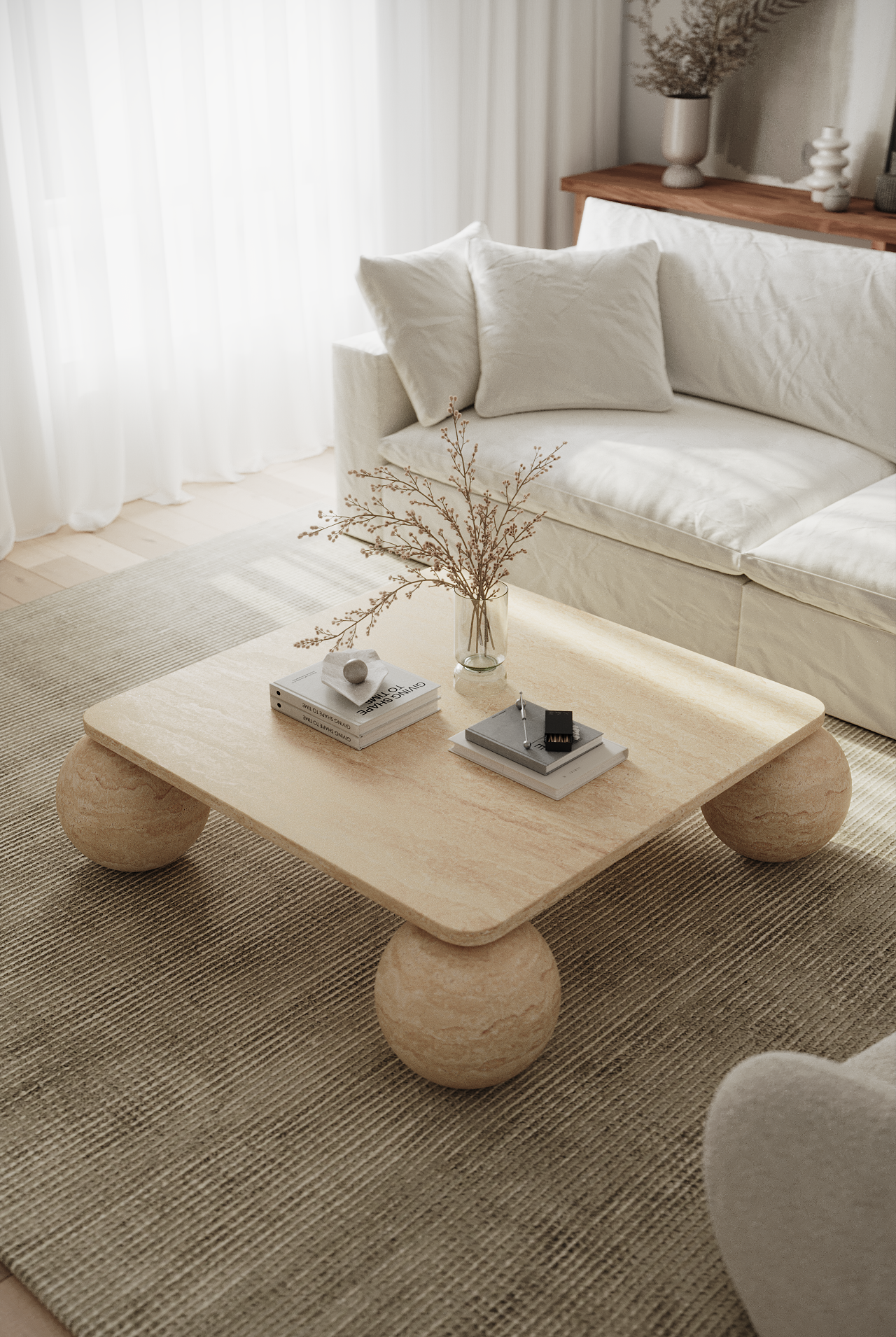 Maisie Travertine Coffee Table