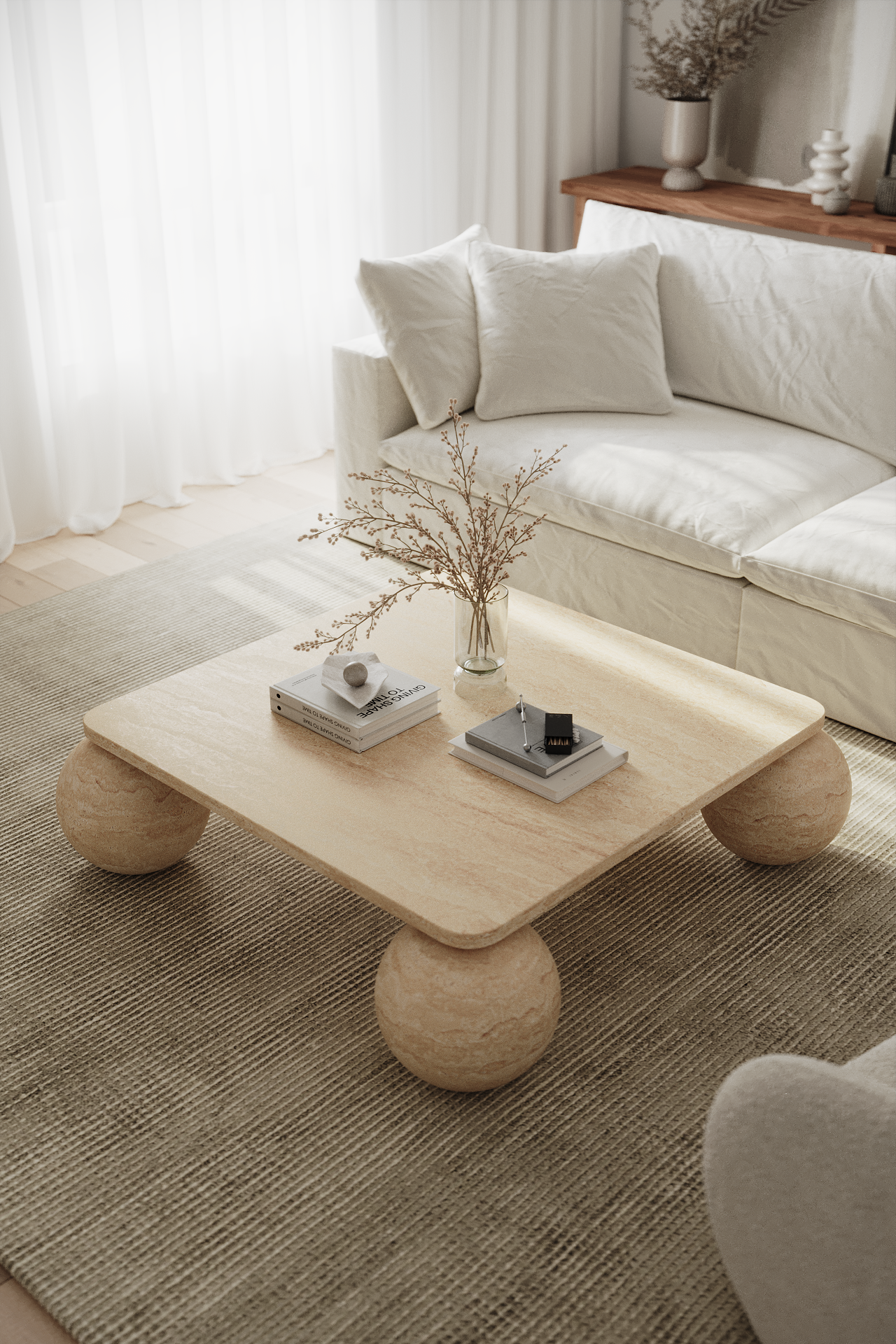 Maisie Travertine Coffee Table
