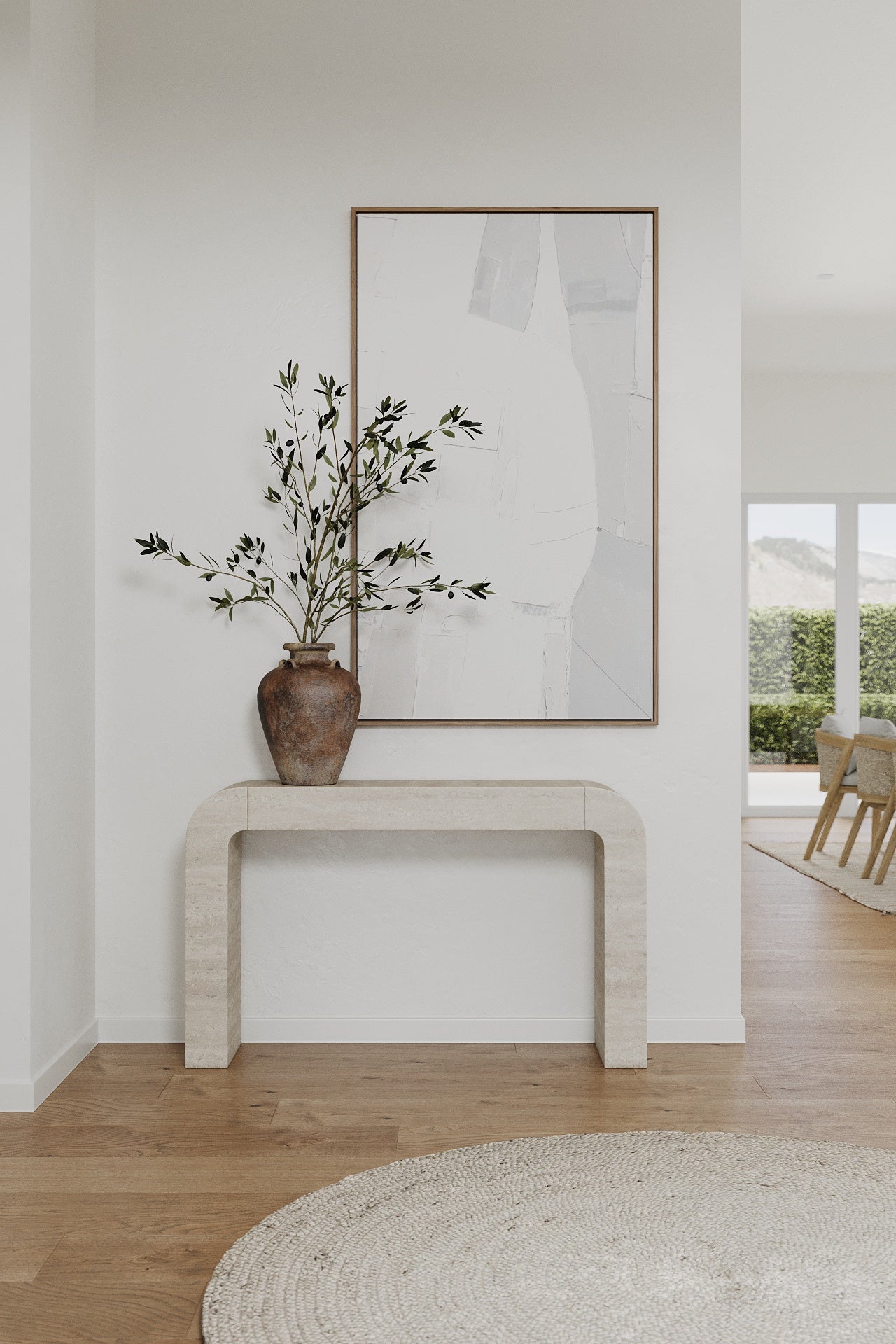 Kuzmina Travertine Console Table