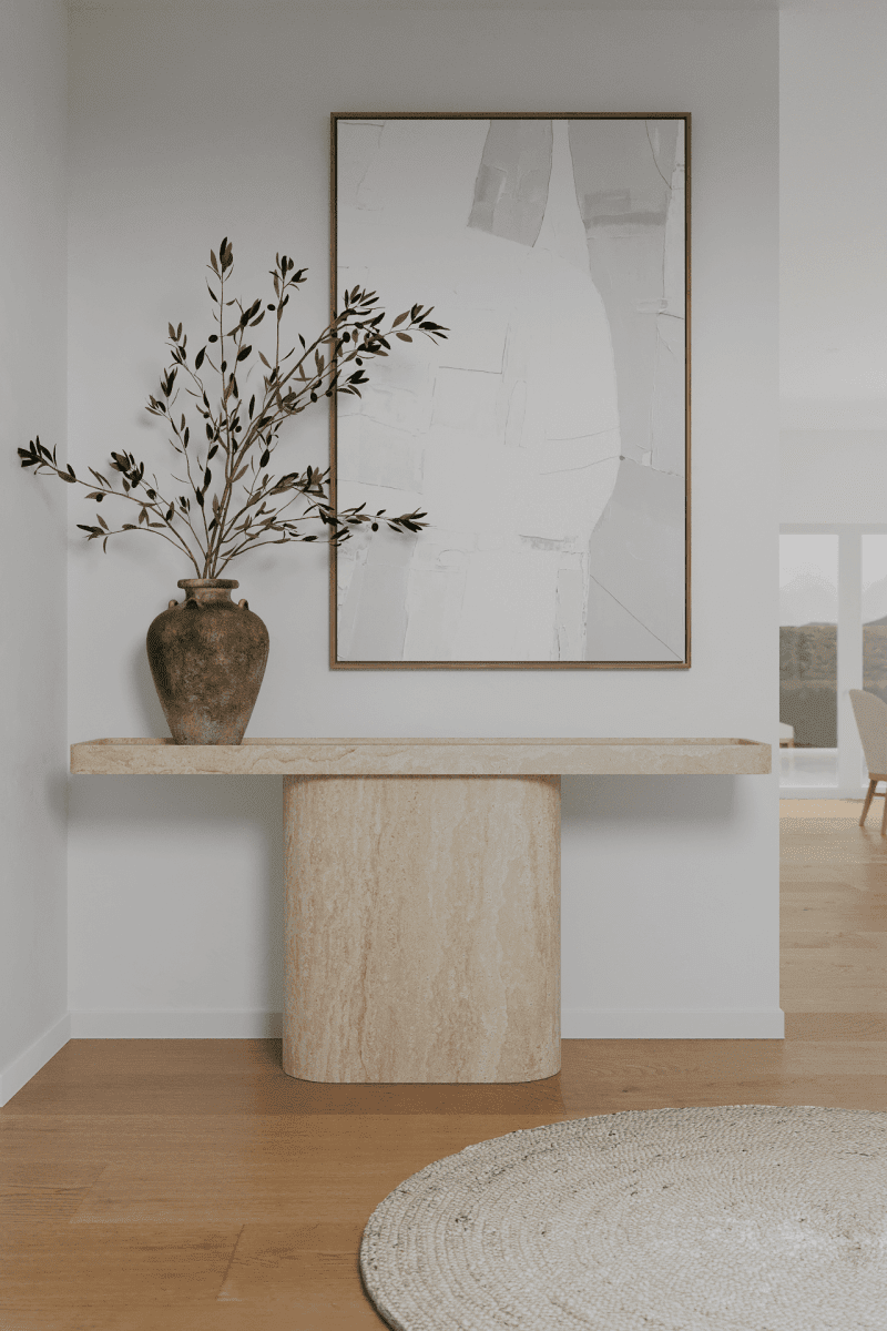 Petra Travertine Console Table Homekode