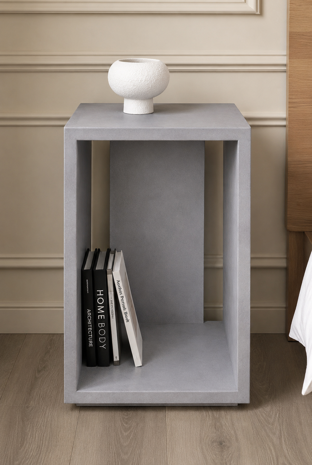 Corvin Ash Grey Microconcrete Side Table
