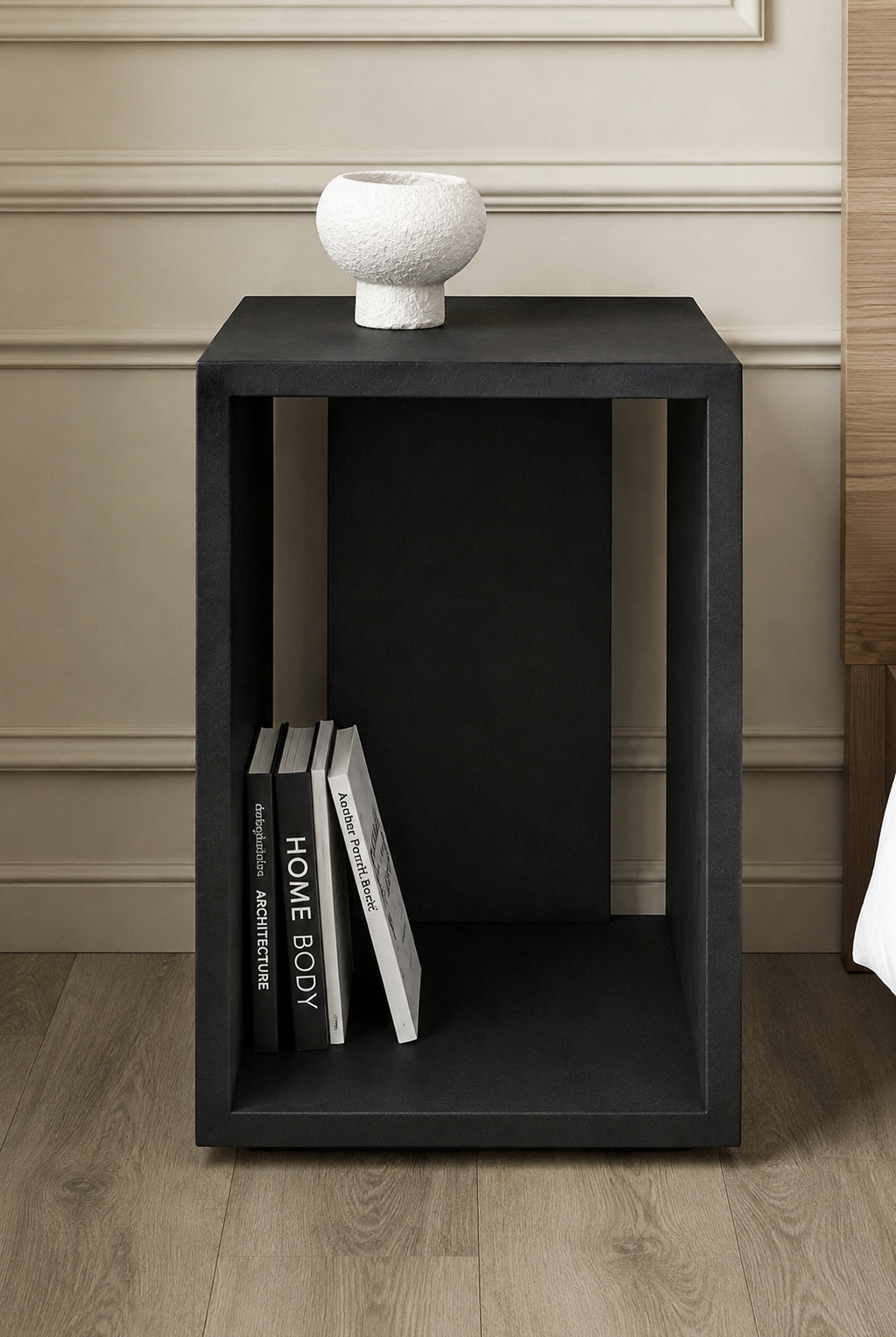 Corvin Black Microconcrete Side Table