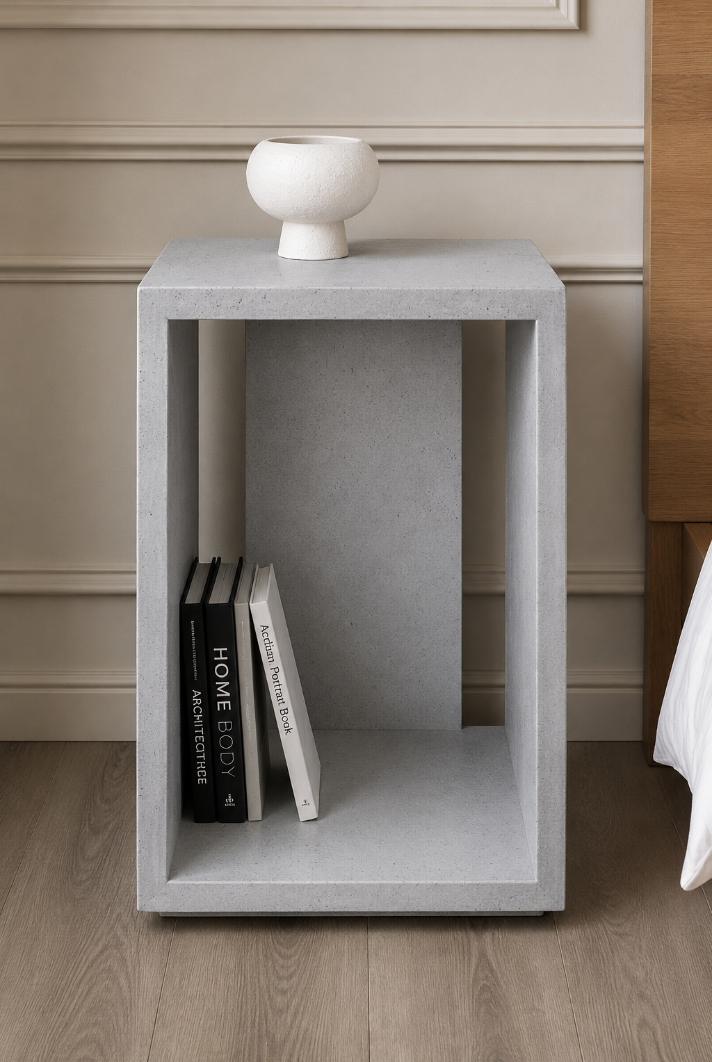 Corvin Grey Speckled Microconcrete Side Table