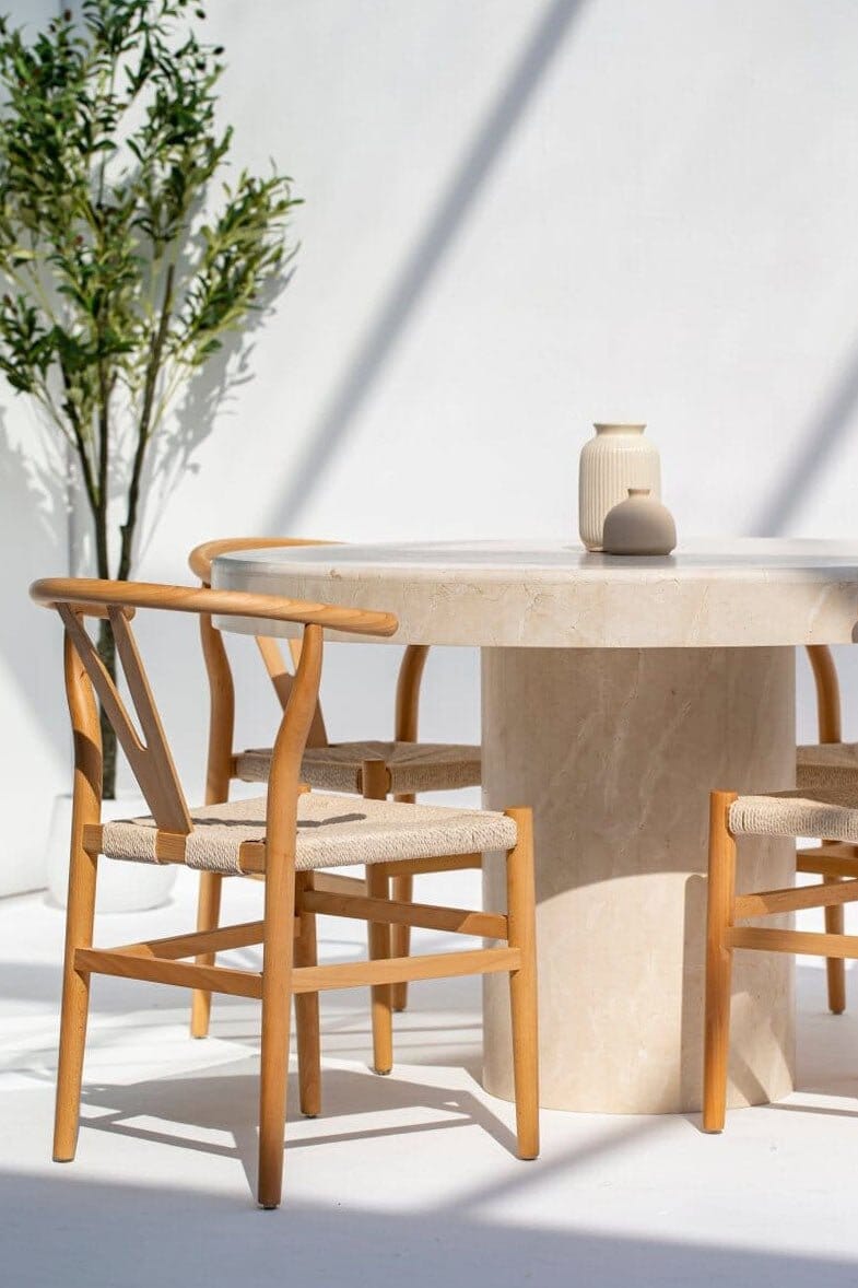 Crema Marble Round Dining Table (3 Sizes)