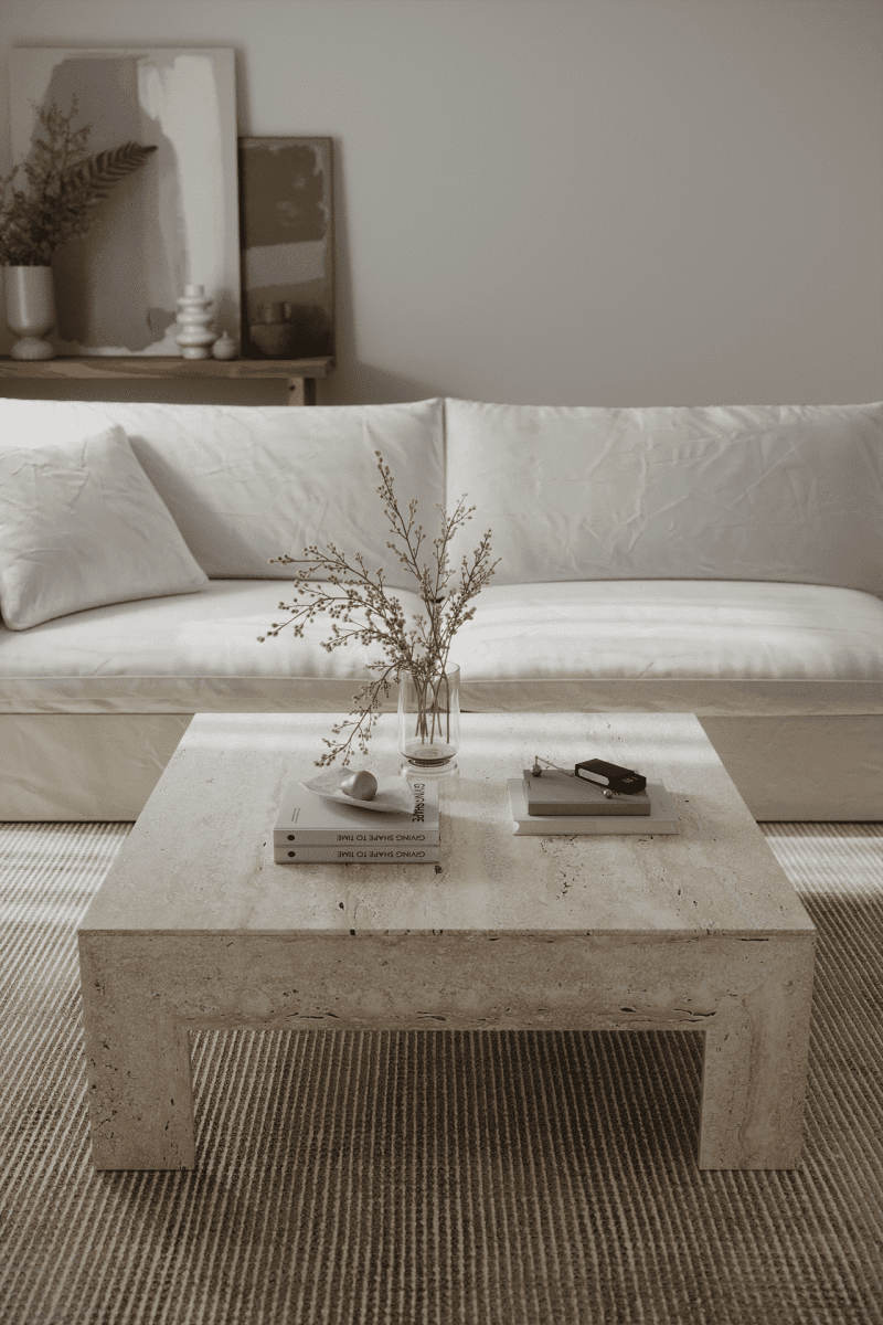 Cuba Travertine Irregular Patterned Coffee Table