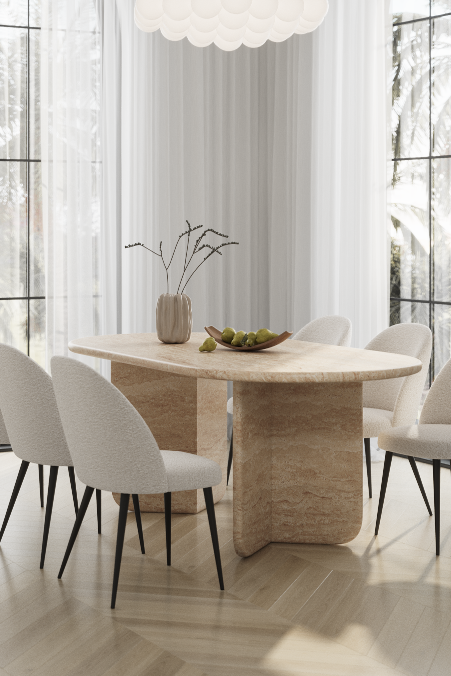 Titania Travertine Dining Table