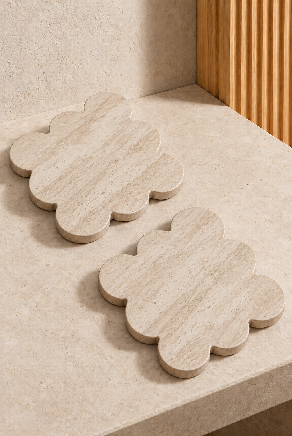 Dovra Beige Travertine Square Coaster