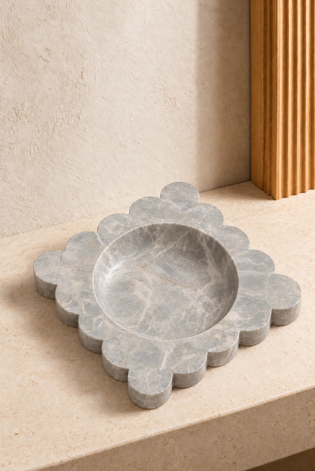 Dovra Fior De Pasco Grey Marble Square Ashtray