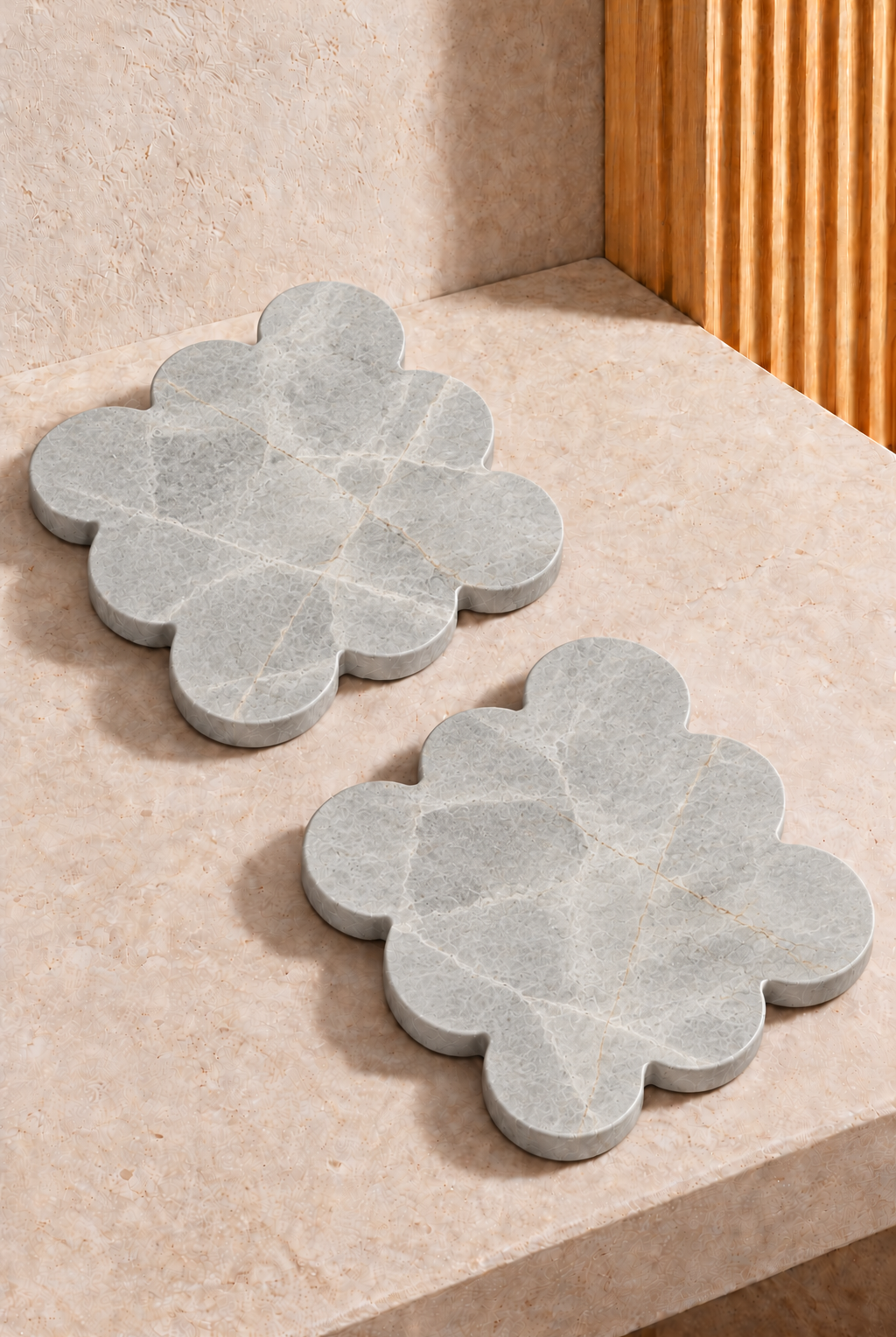Dovra Fior De Pasco Grey Marble Square Coaster