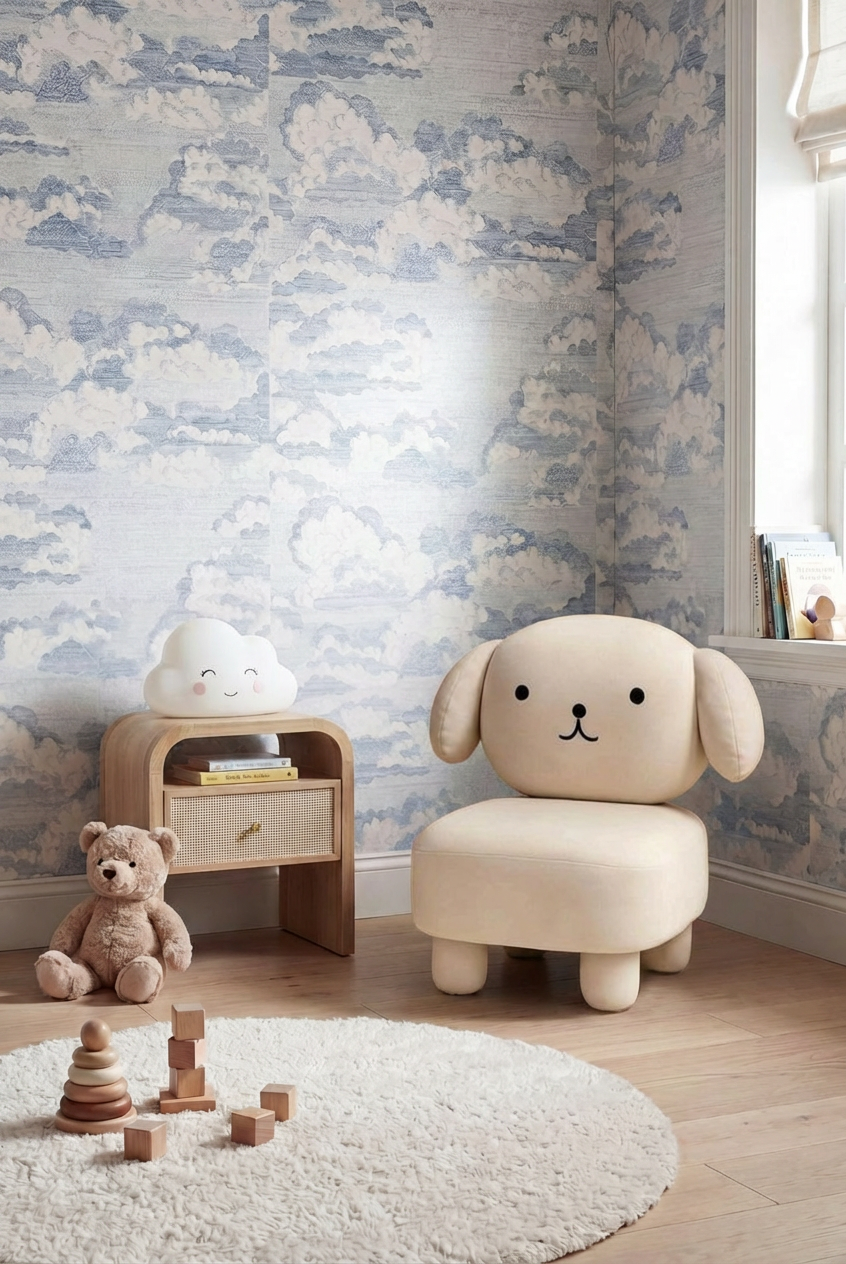Dudu Kids' Beige Lounge Chair