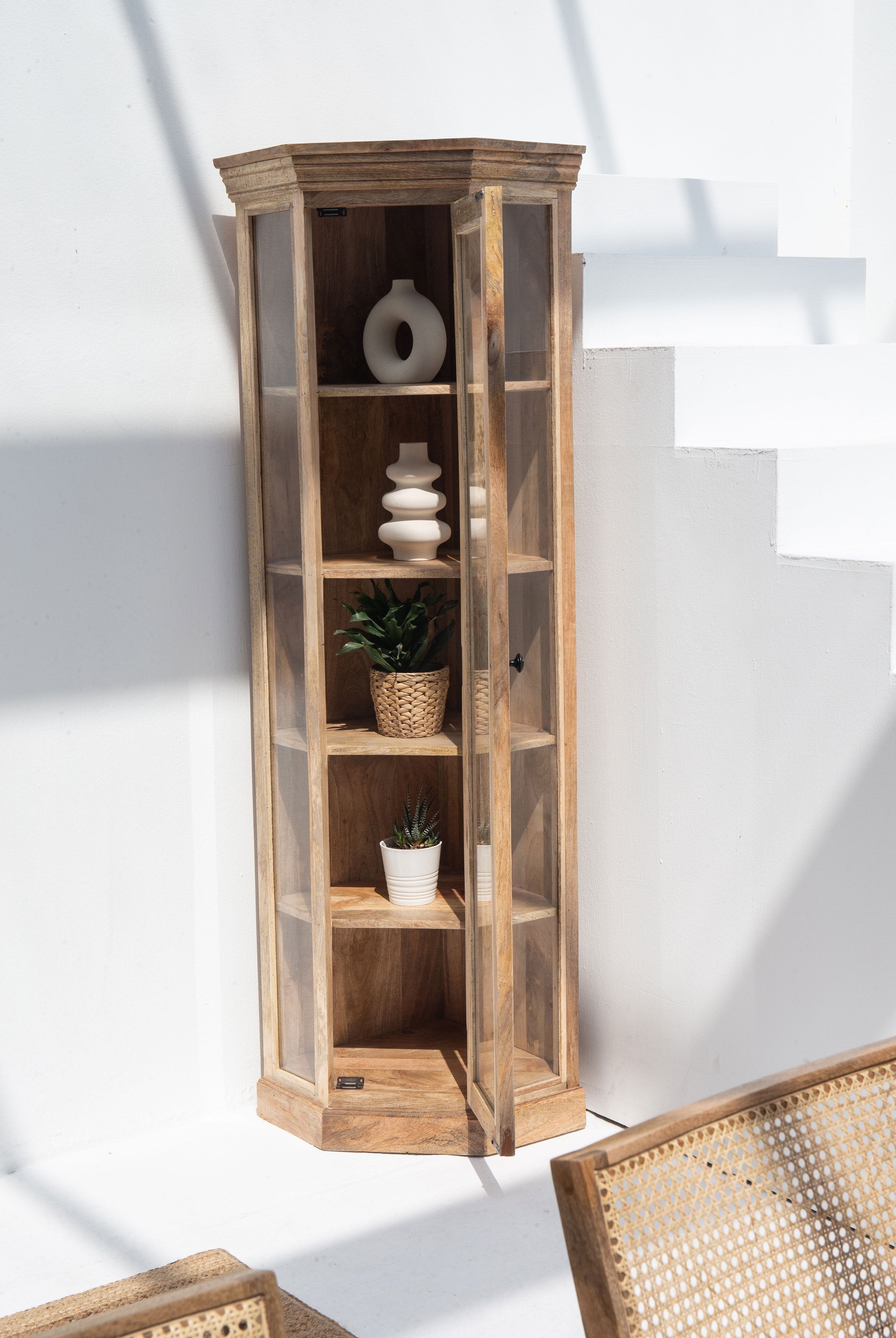 Corner Wooden Display Cabinet Homekode