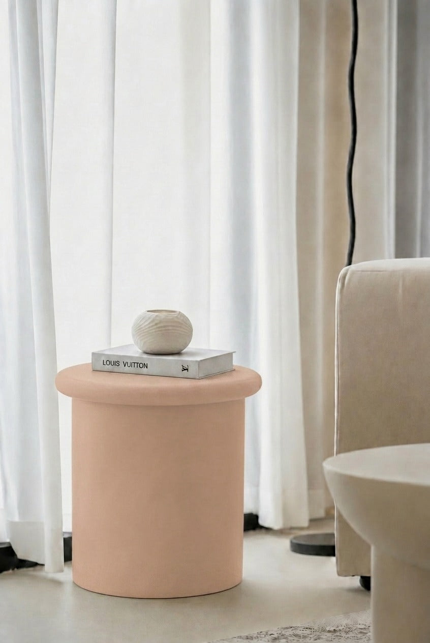 Eirini Blush Pink Microconcrete Side Table
