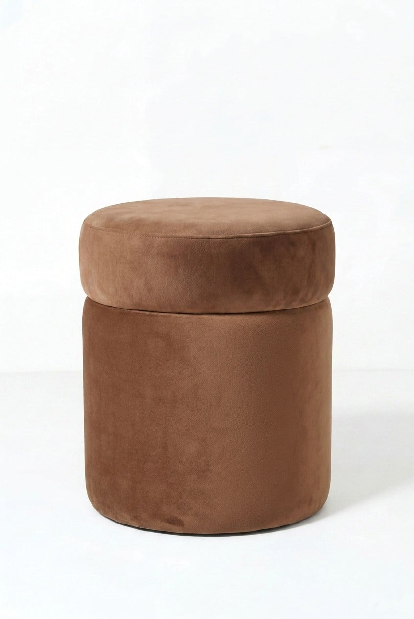 Elira Brown Boucle Storage Pouf