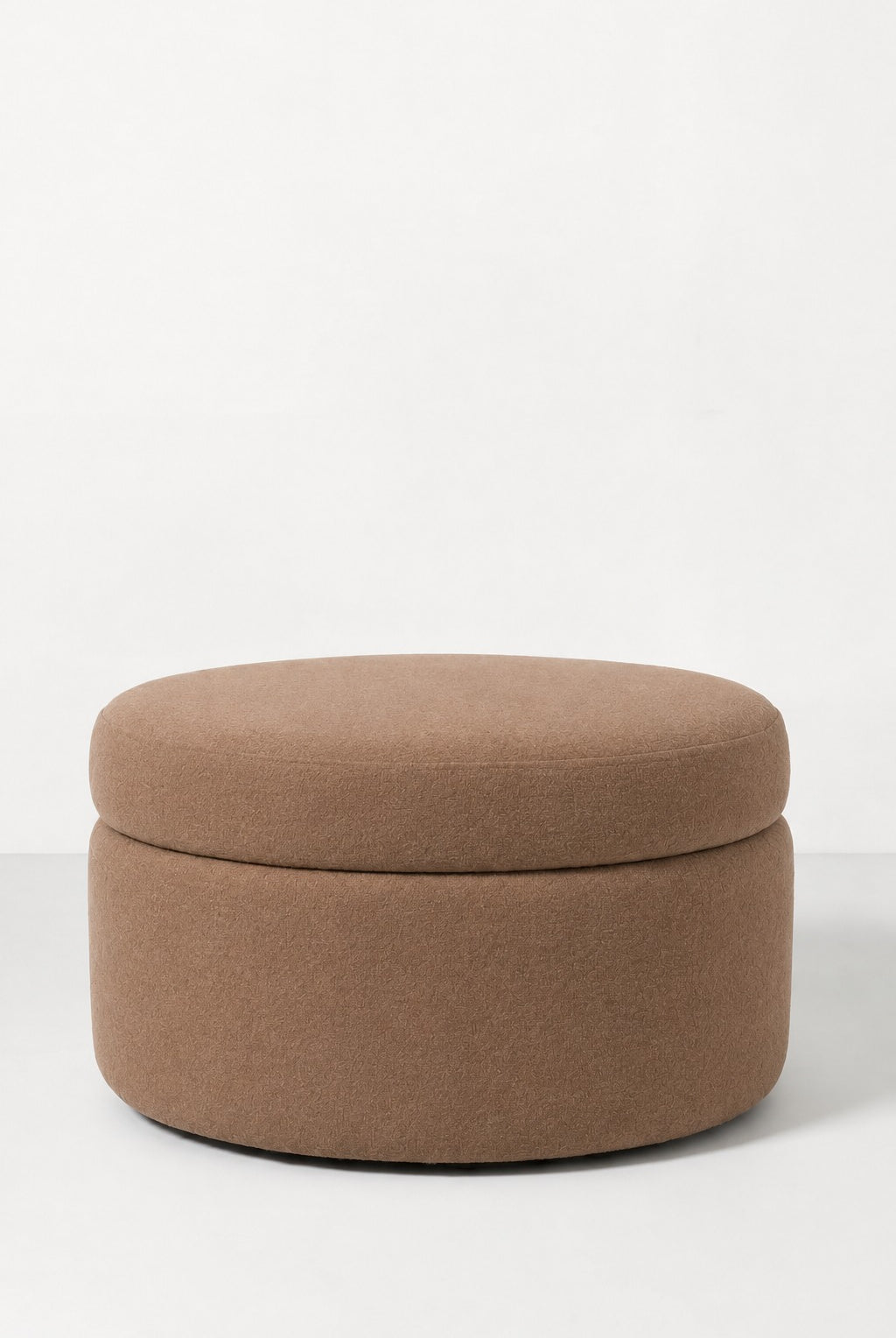 Elira Light Brown Round Storage Pouf (60CMx33CM)