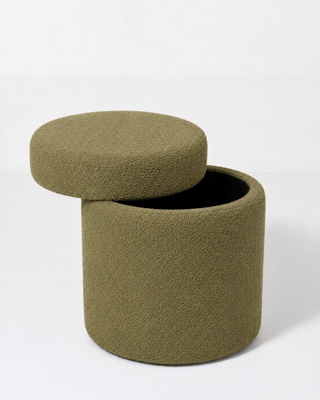 Elira Light Olive Green Storage Pouf