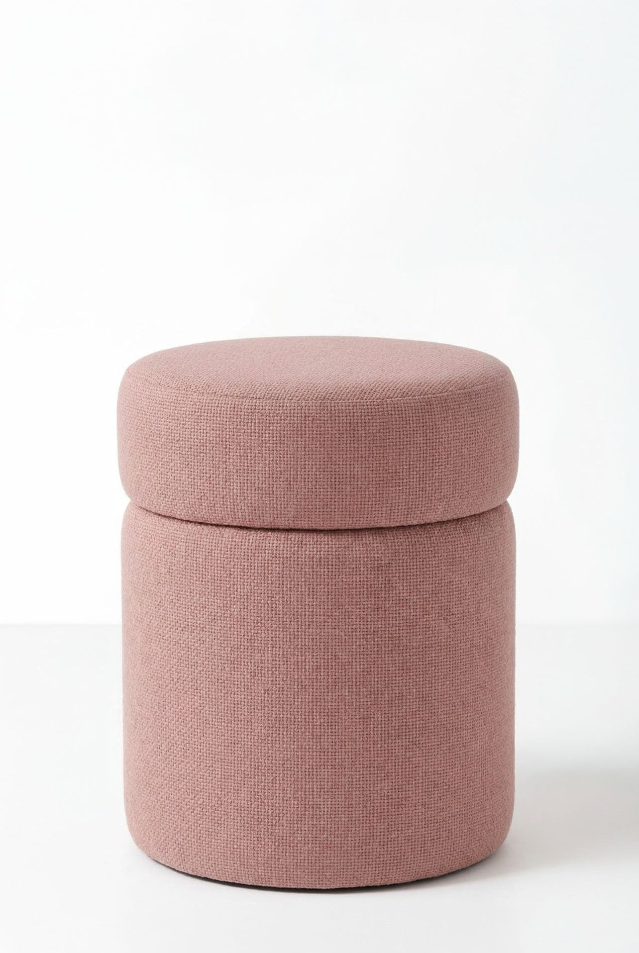 Elira Mink Blush Boucle Storage Pouf