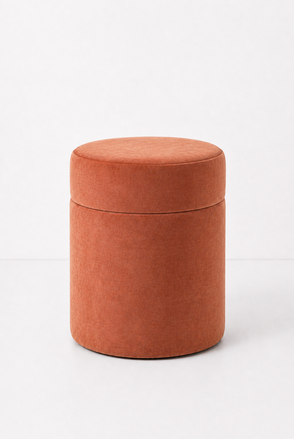 Elira Warm Terracotta Boucle Storage Pouf