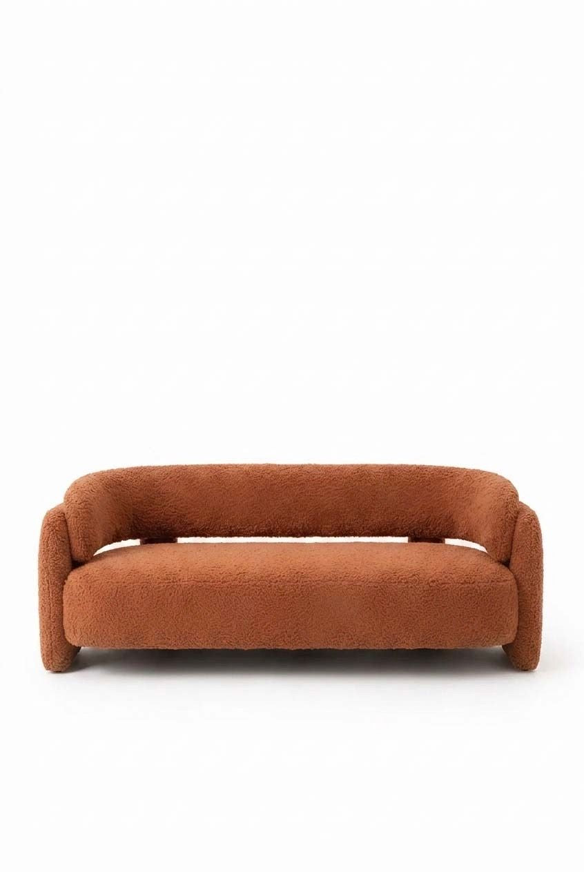 Evalina Warm Terracotta 3 Seater Sofa