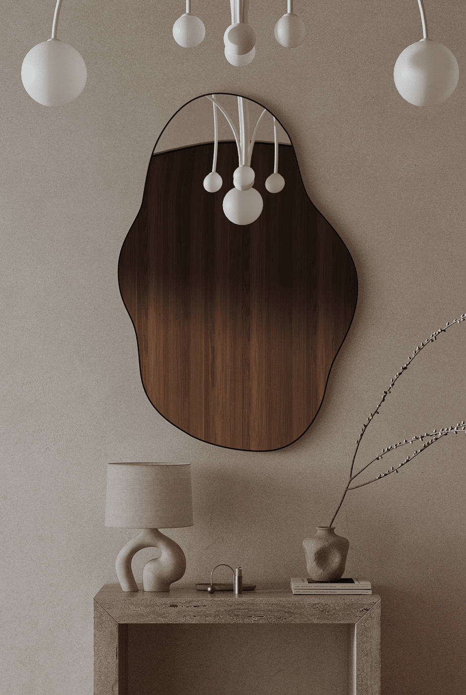 EVE Irregular Mirror with Black Frame